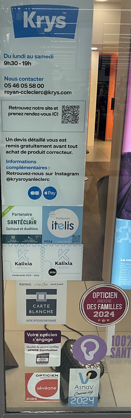 Opticien Royan - Cc Leclerc - Krys