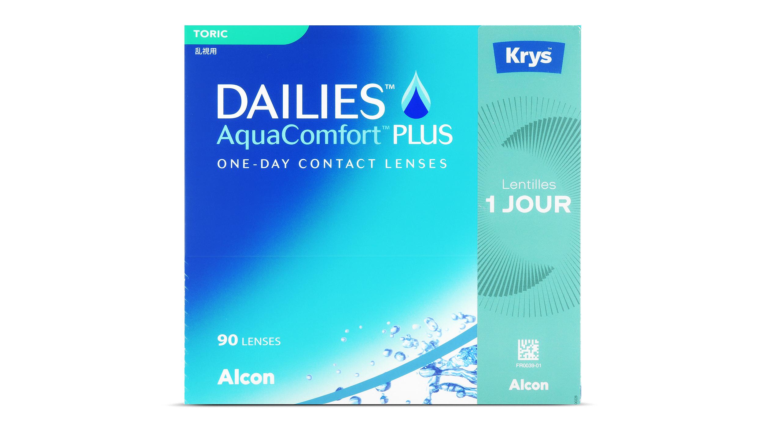 Lentilles de contact Dailies AquaComfort Plus Toric x Krys Boîte de 90