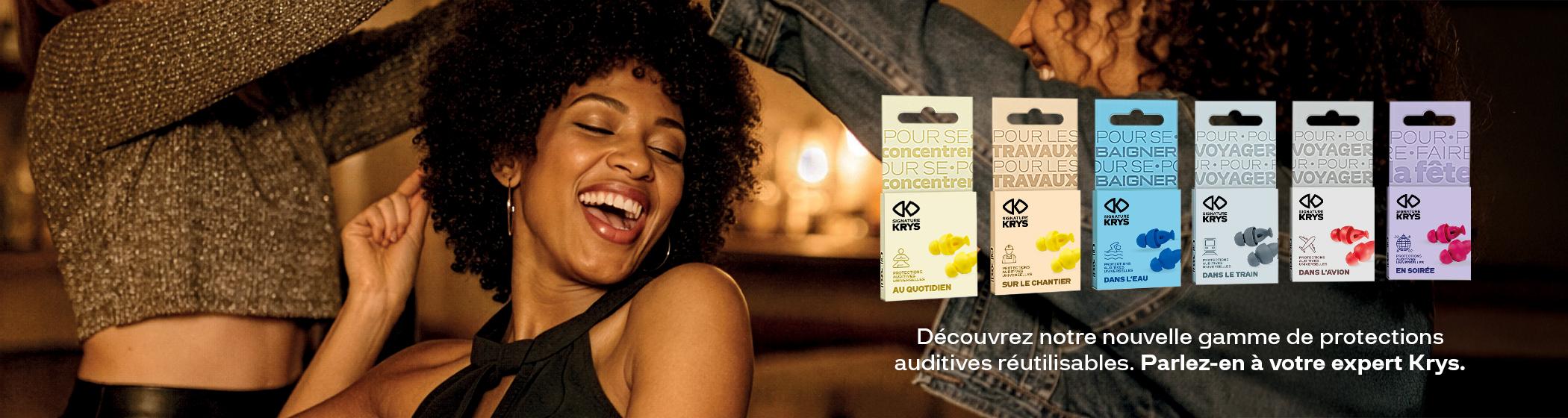 Découvrez notre nouvelle gamme de protections auditives réutilisables : parlez-en à votre expert Krys