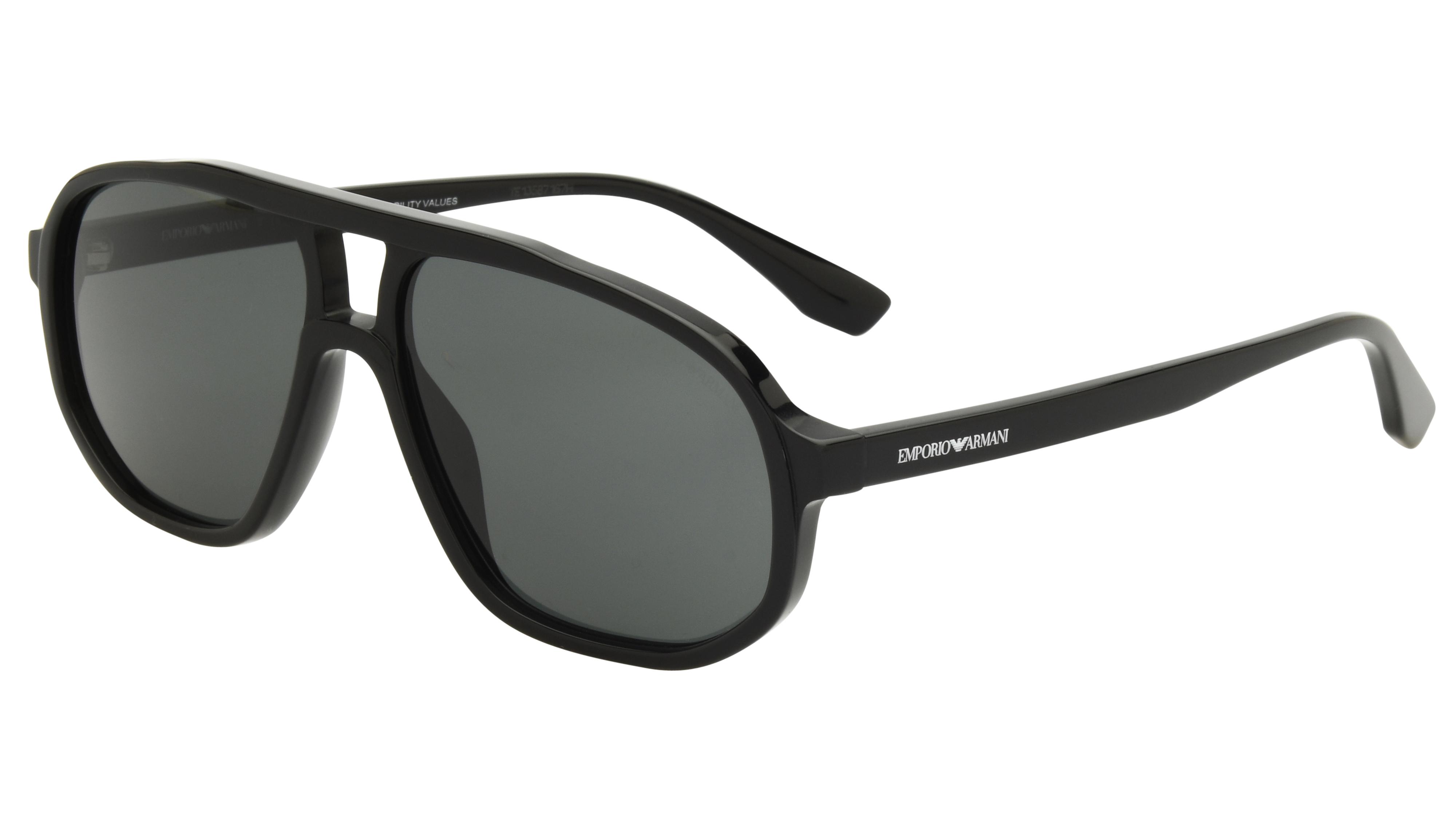 Lunettes de soleil Emporio Armani Homme Noir Aviateur EA4263U Trois-Quart