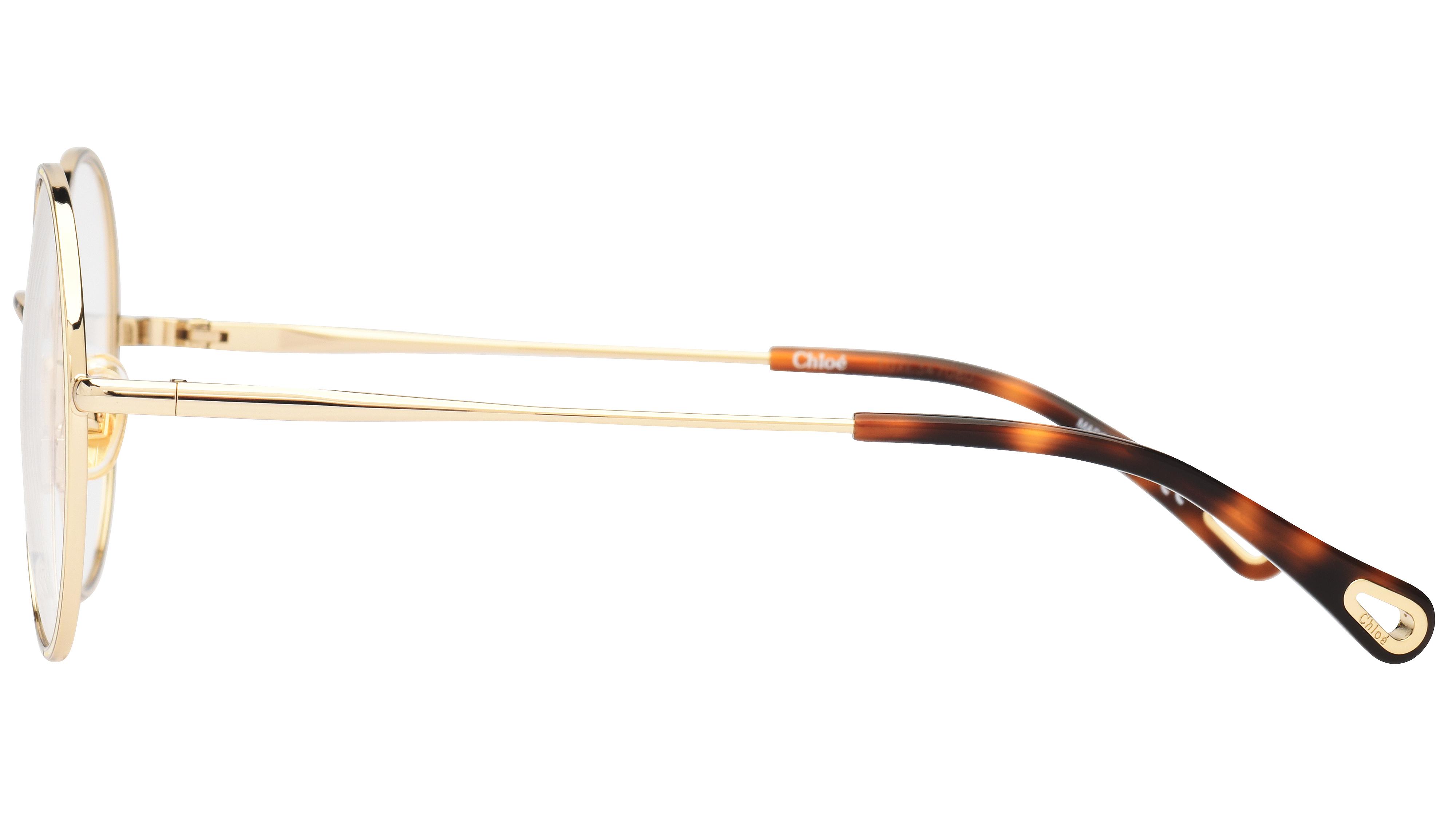 Lunettes de vue Chloé Femme Or Ronde Ch0040O Gauche