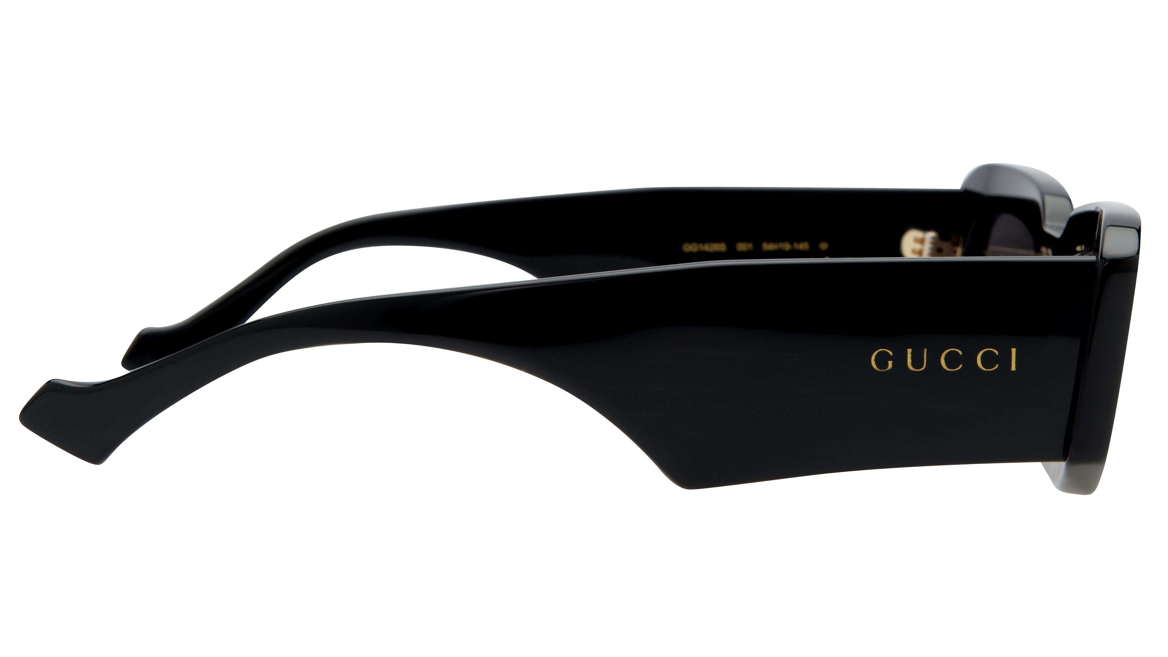 Lunettes de soleil Gucci Homme Noir Rectangle Gg1426S Droite