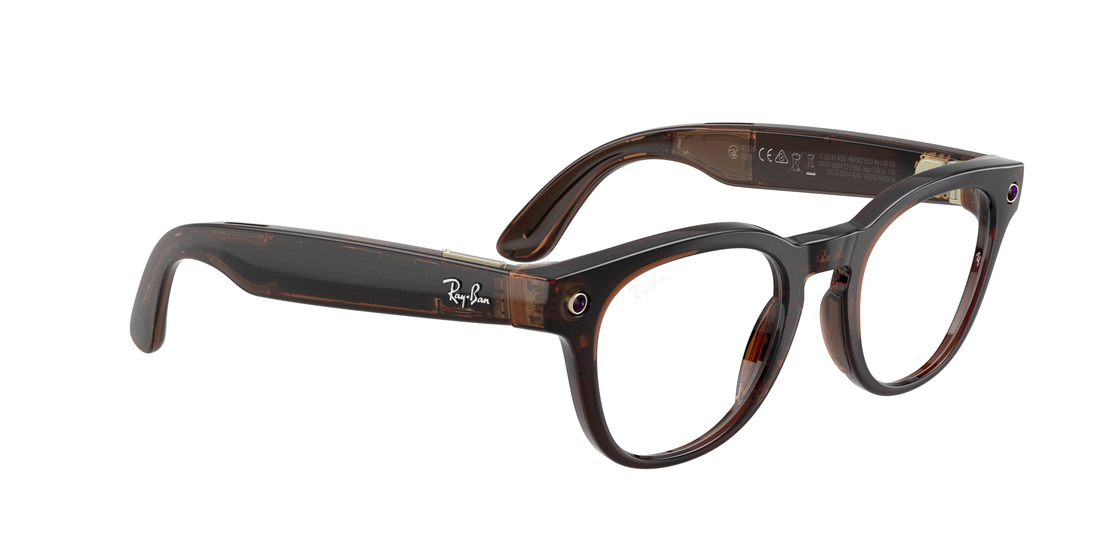 Lunettes de vue Ray-Ban Meta Mixte Marron Pantos Rw7002 Dessus