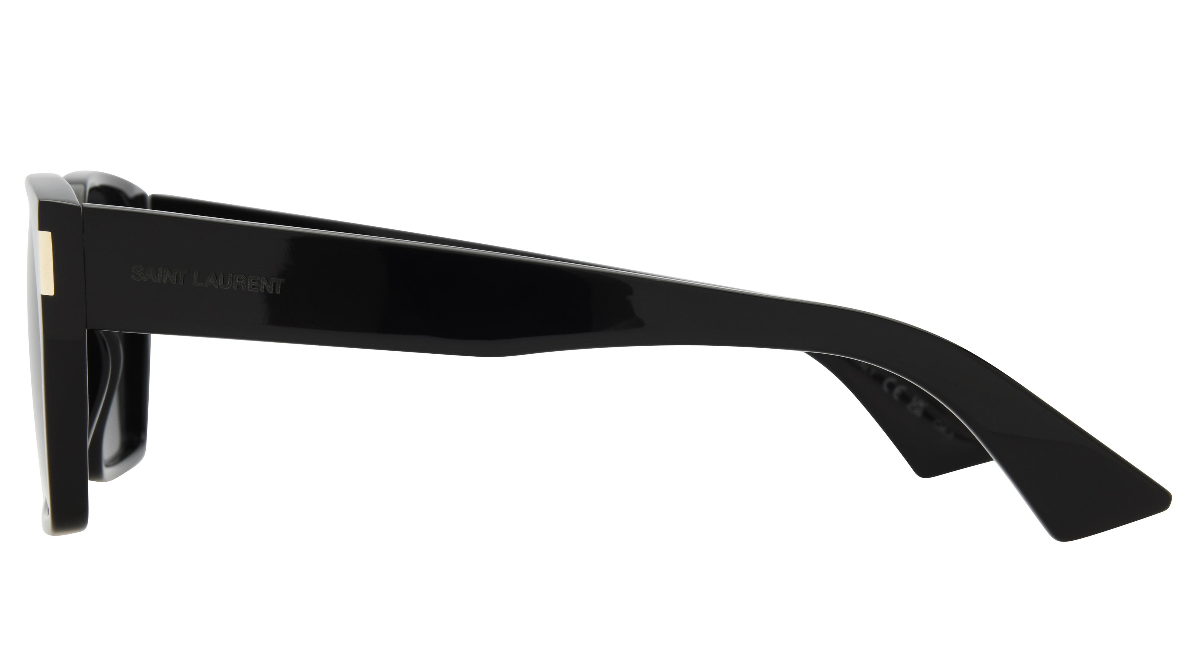 Lunettes de soleil Saint Laurent Mixte Noir Rectangle SL Gauche