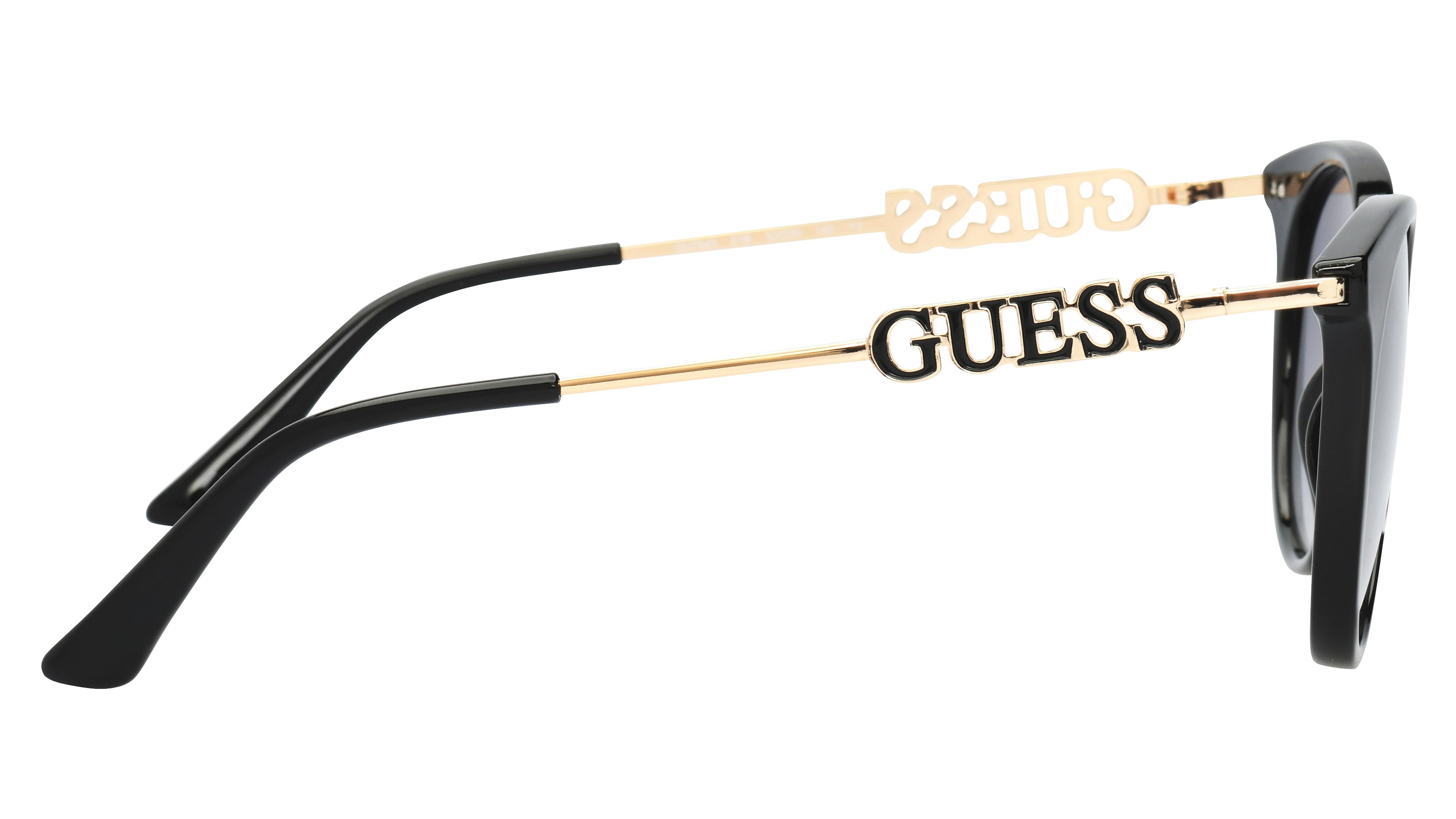 Lunettes de soleil Guess GU7645 O1B Noir Brillant Ronde Krys