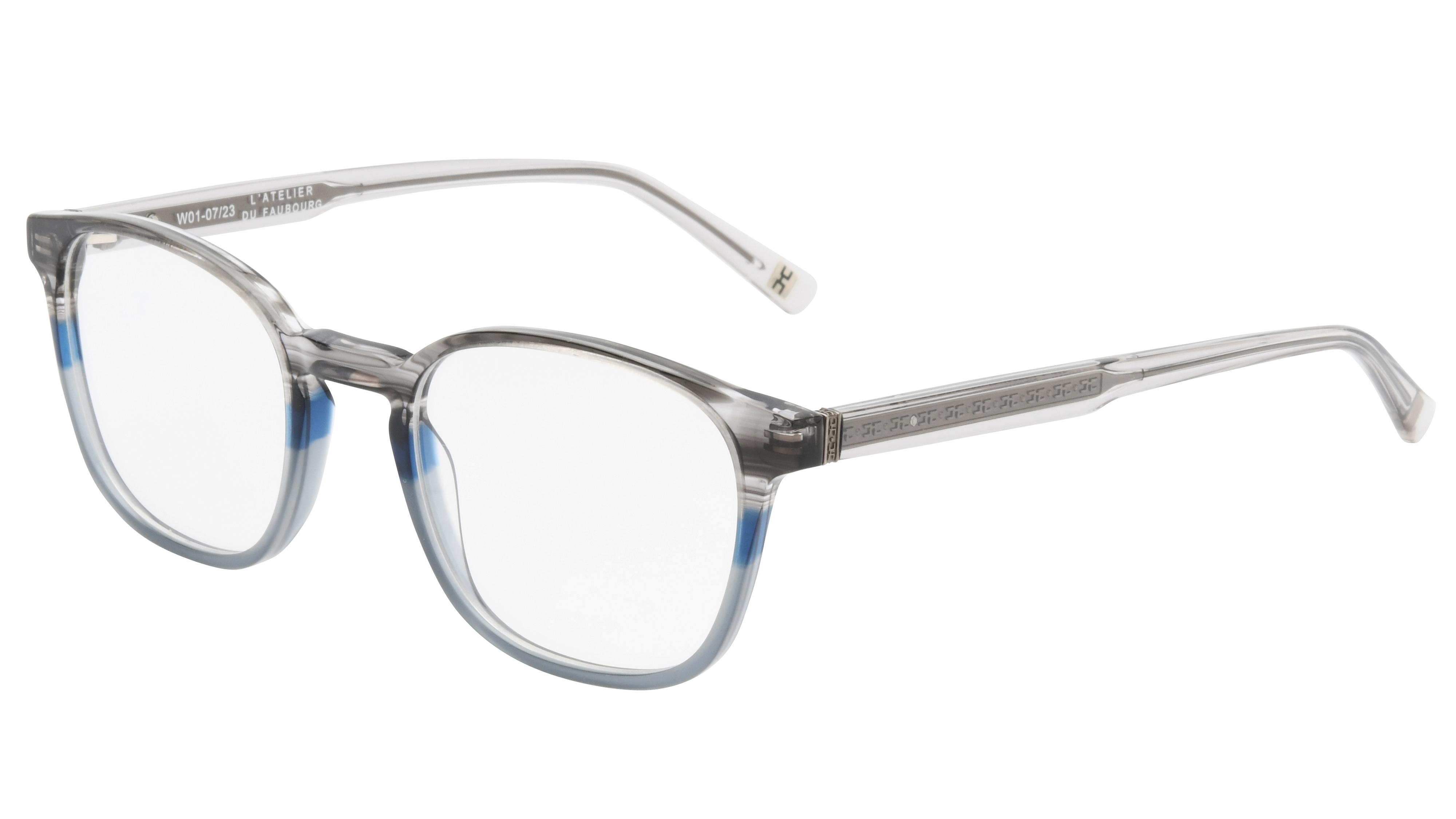 Lunettes de vue L'Atelier du Faubourg Homme Gris Carré Adf2305 Trois-Quart