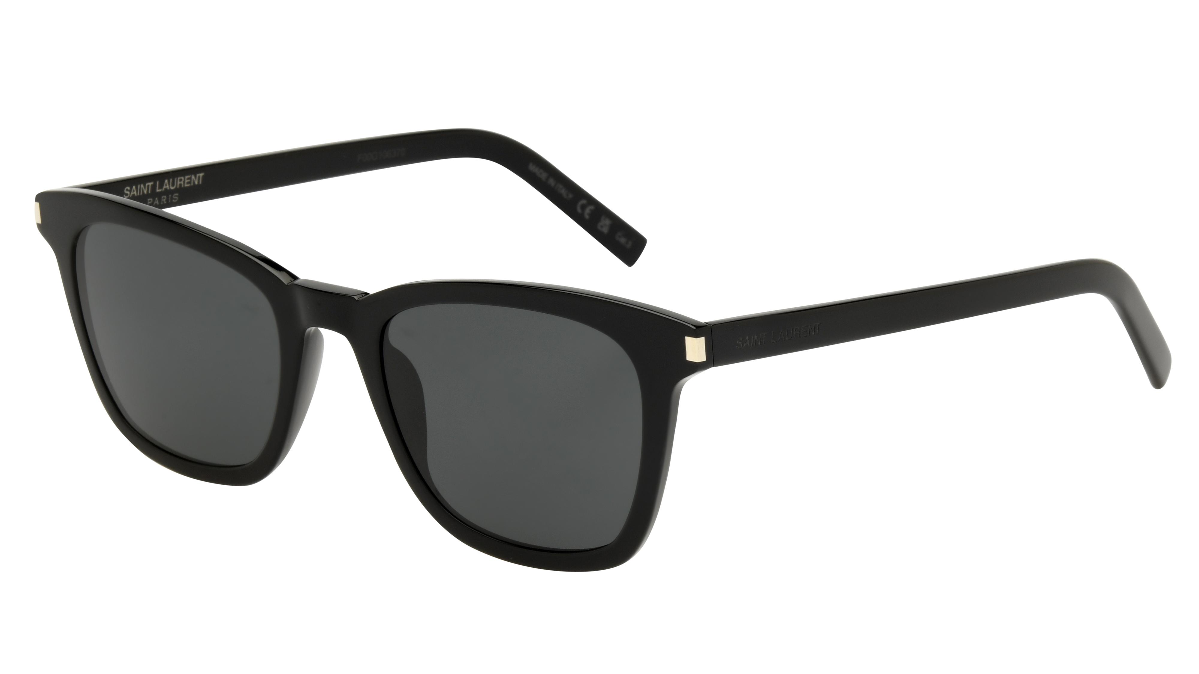 Lunettes de soleil Saint Laurent Mixte Noir Rectangle SL Trois-Quart