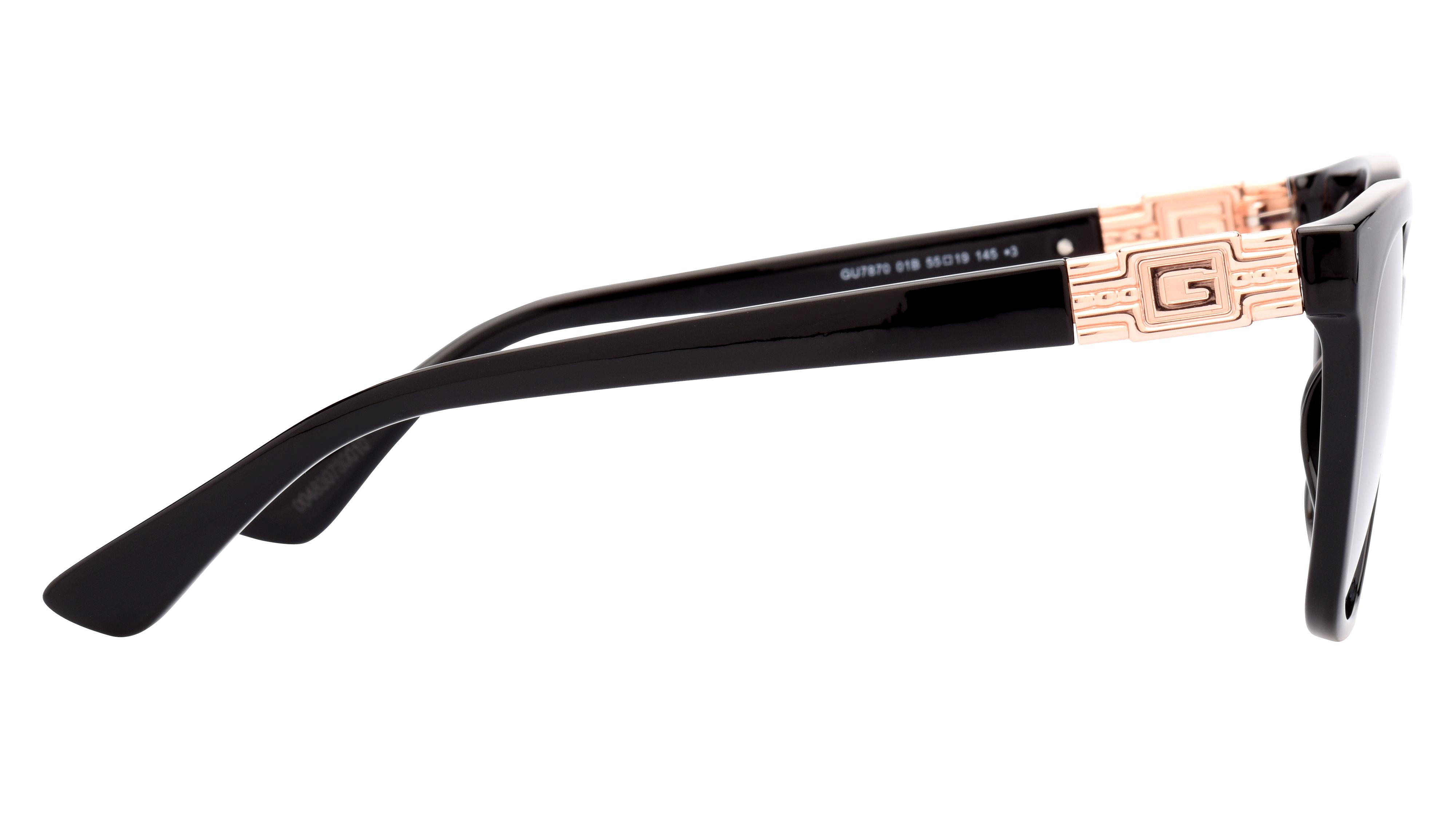 Lunettes de soleil Guess Femme Noir Rectangle Gu7870 Droite