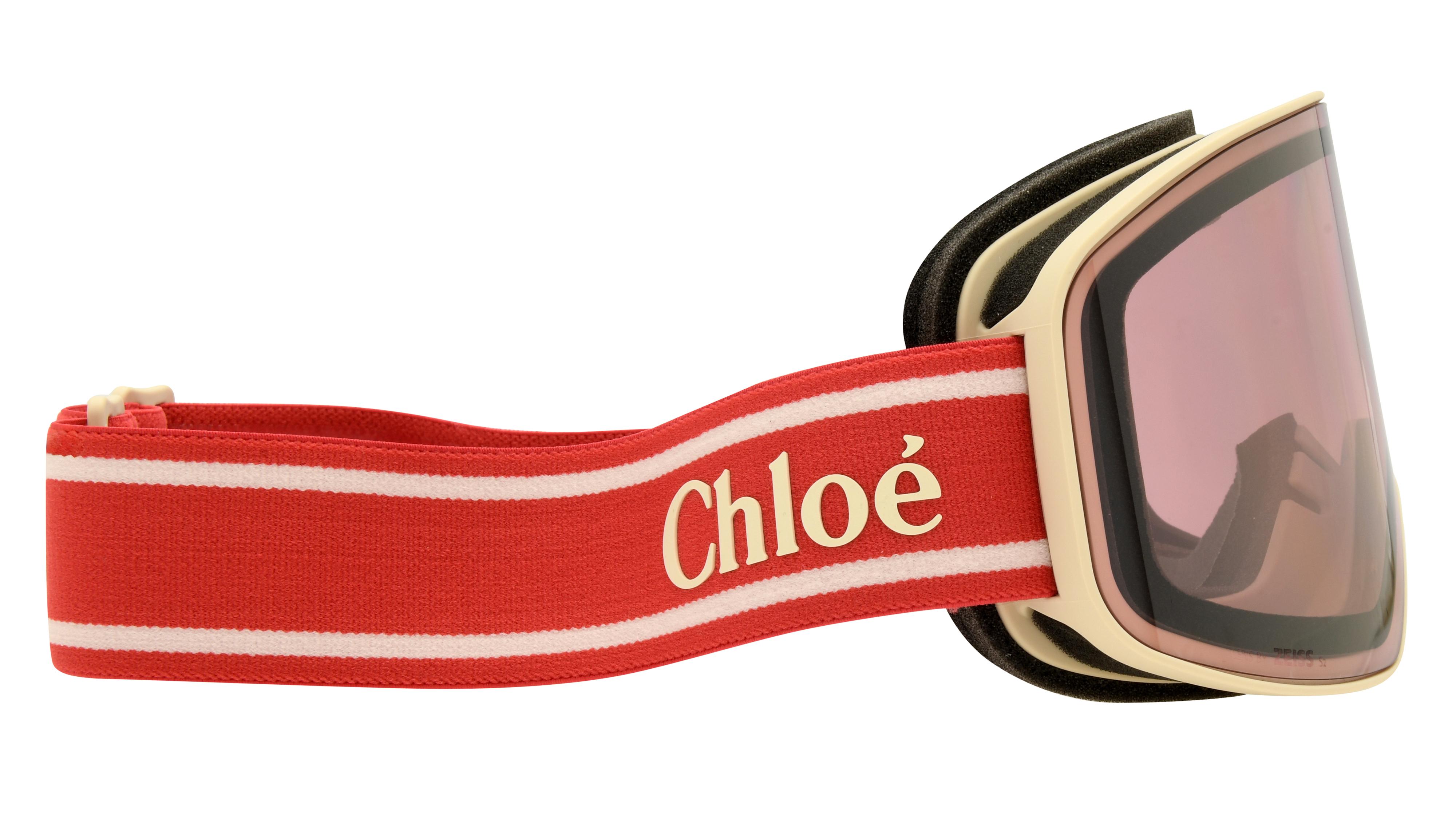 Lunettes de soleil Chloé Femme Blanc Rectangle CH0072S Droite