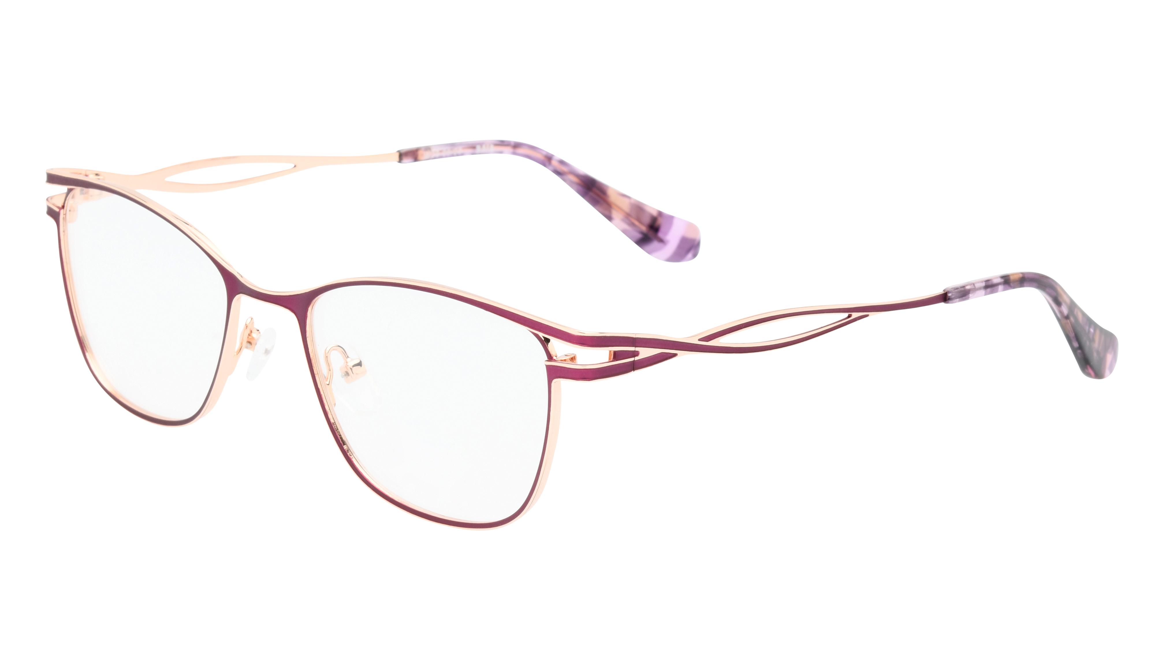 Lunettes de vue Baïa Femme Violet Rectangle Baa2403 Trois-Quart