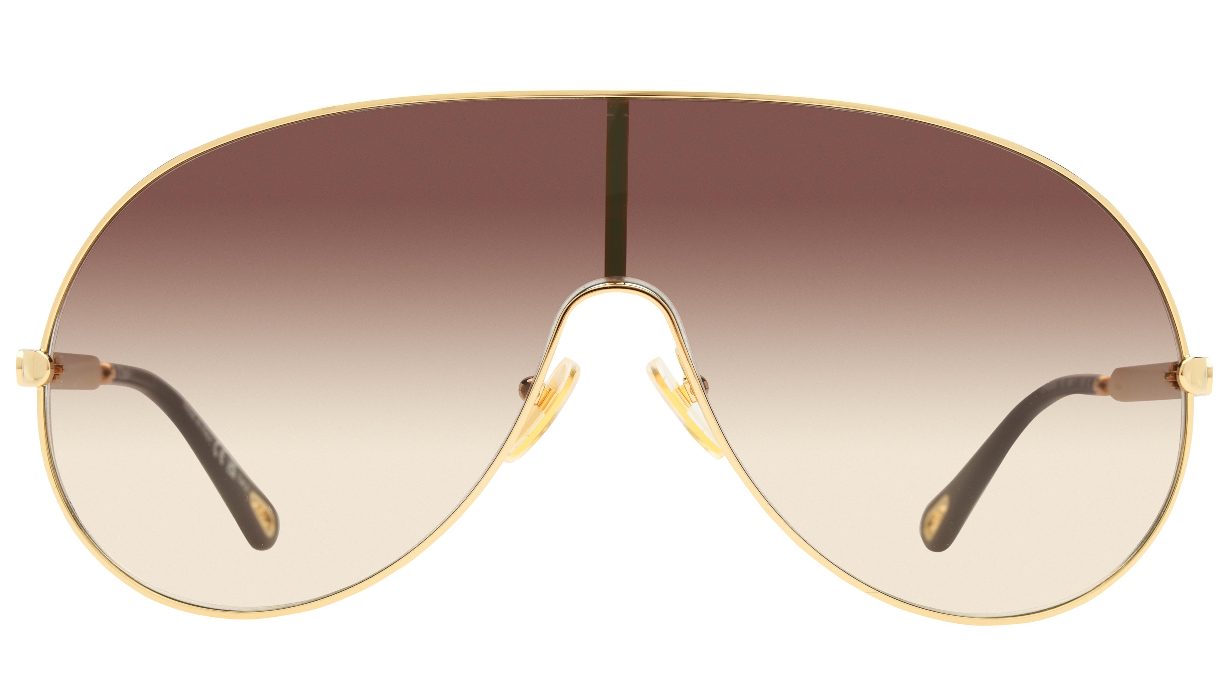 Lunettes de soleil Chloé Femme Or Rectangle CH0283S Face