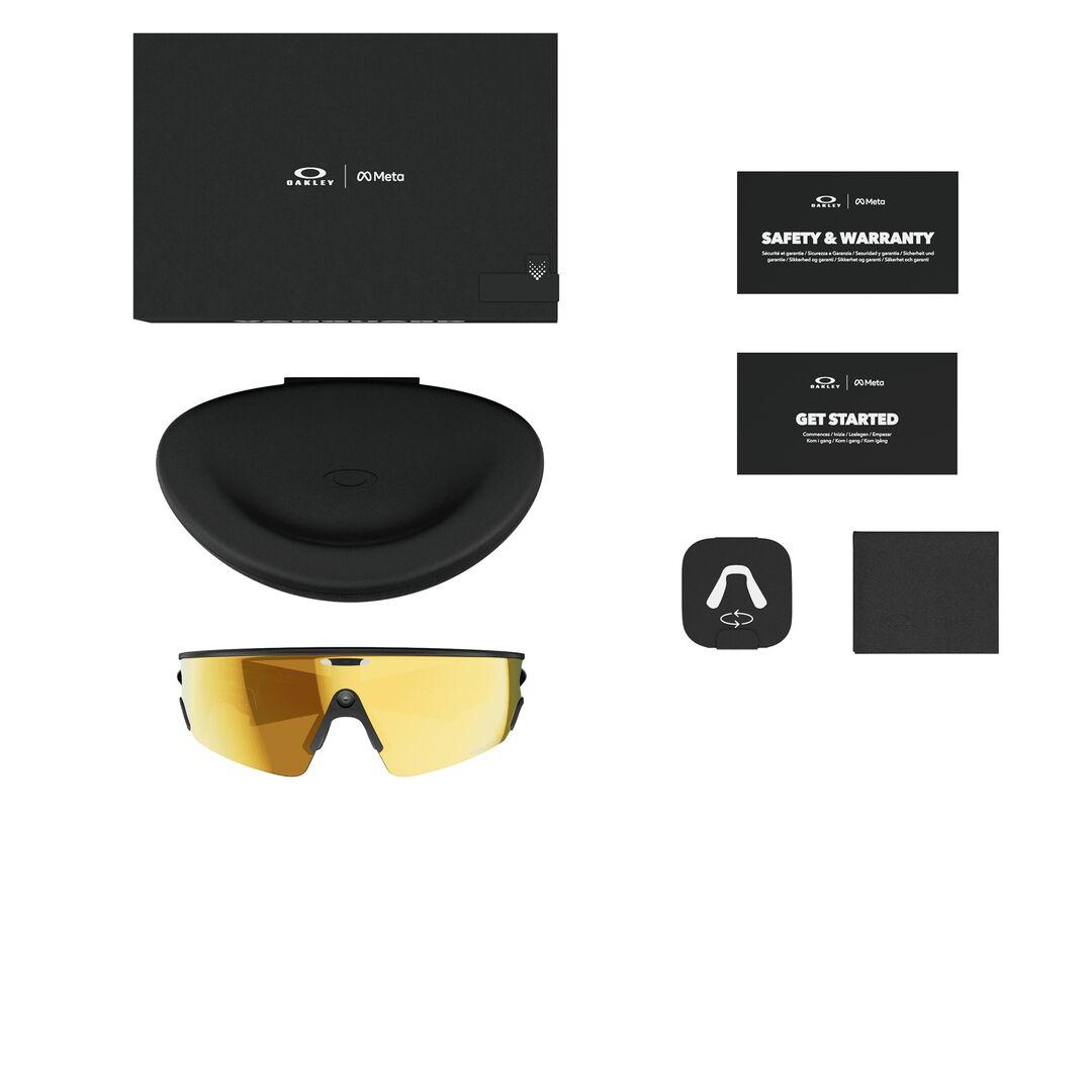 Lunettes de soleil Oakley Meta Mixte Noir Rectangle Ow8001 Dessus