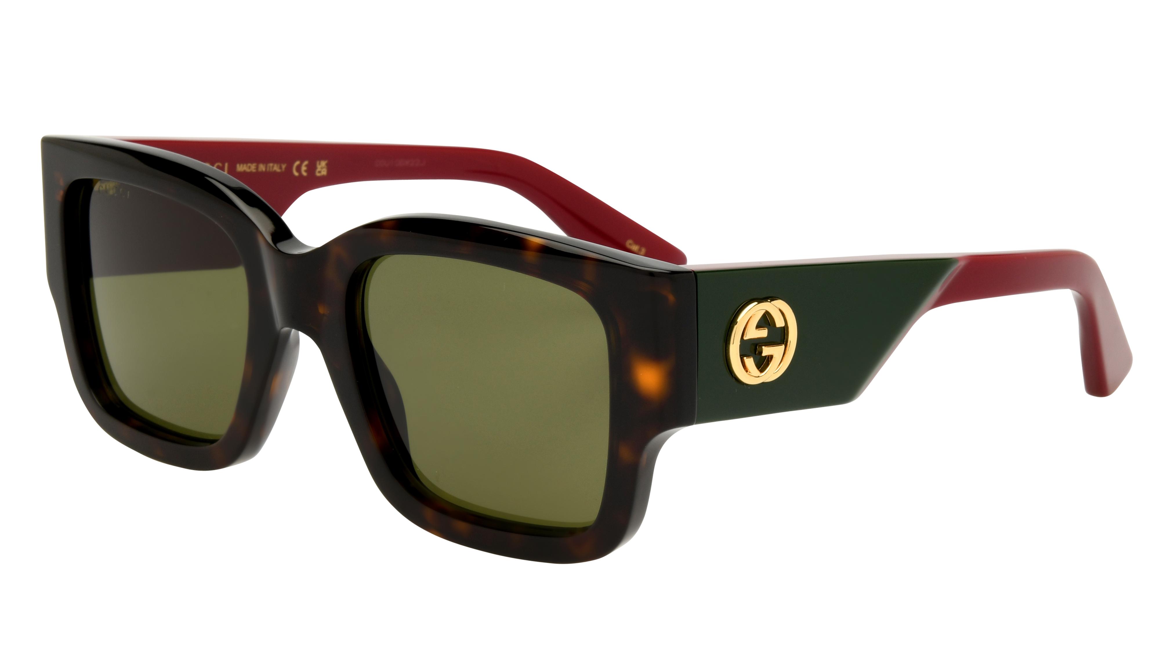 Lunettes de soleil Gucci Femme Écaille Carré Gg1663S Trois-Quart