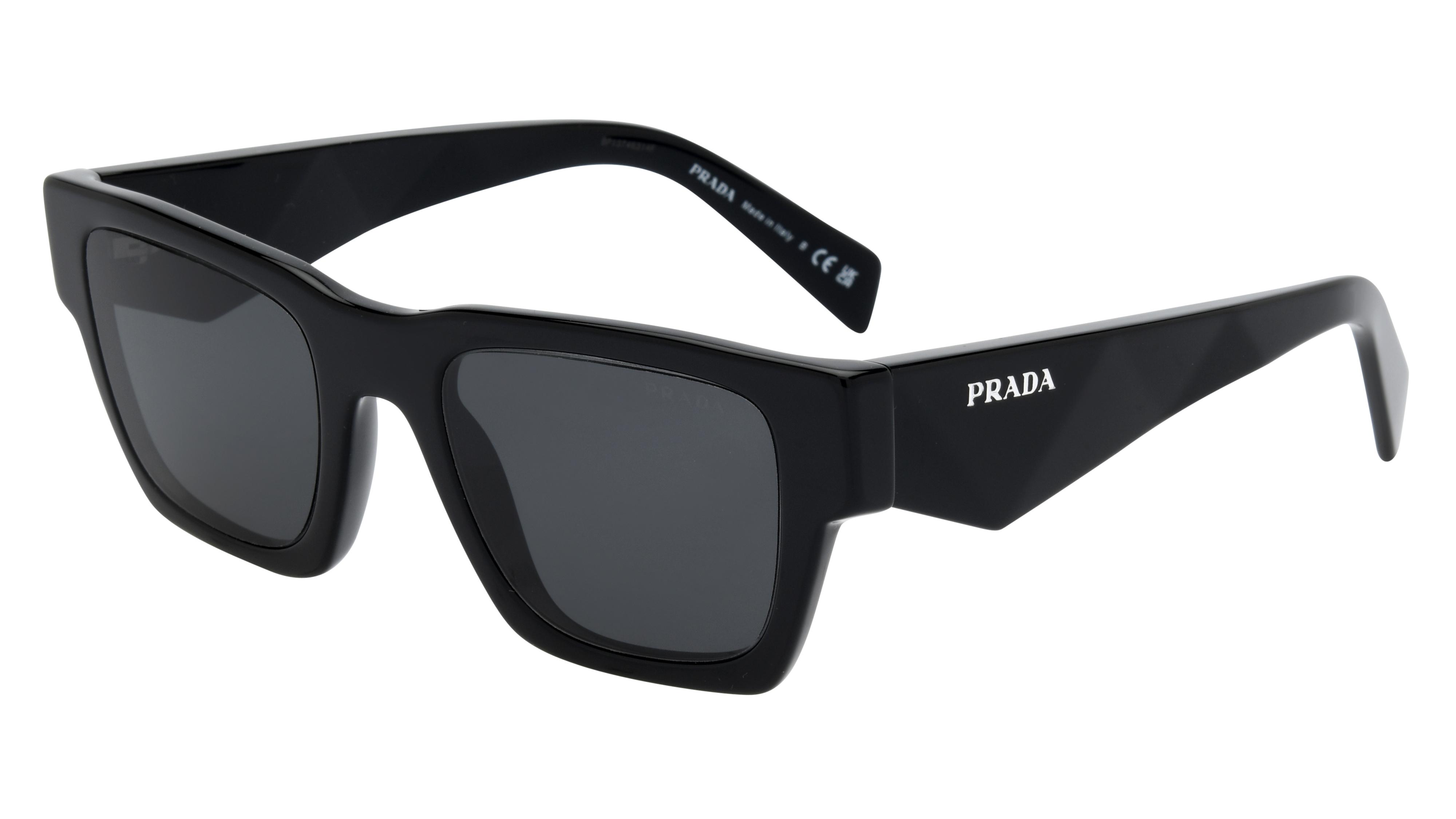 Lunettes de soleil Prada Pra06S 16K08Z Noir Brillant Carre Krys