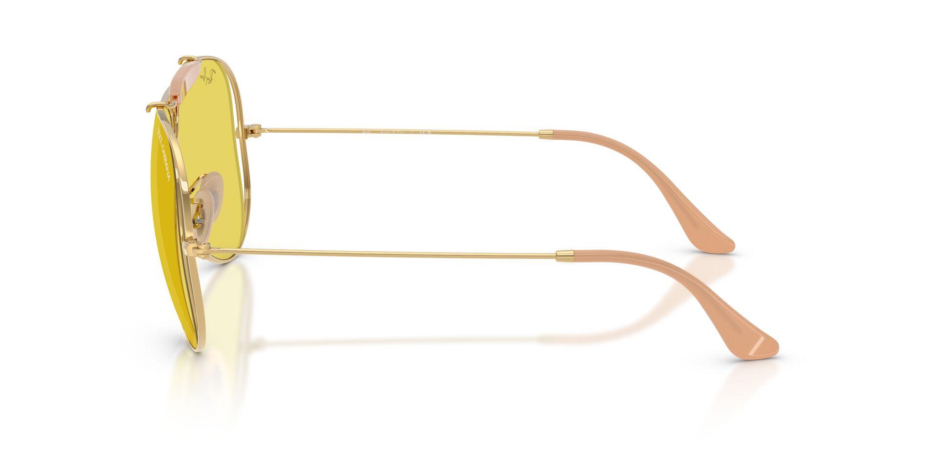 Lunettes de soleil Ray-Ban Mixte Or Aviateur Rb3138M Gauche