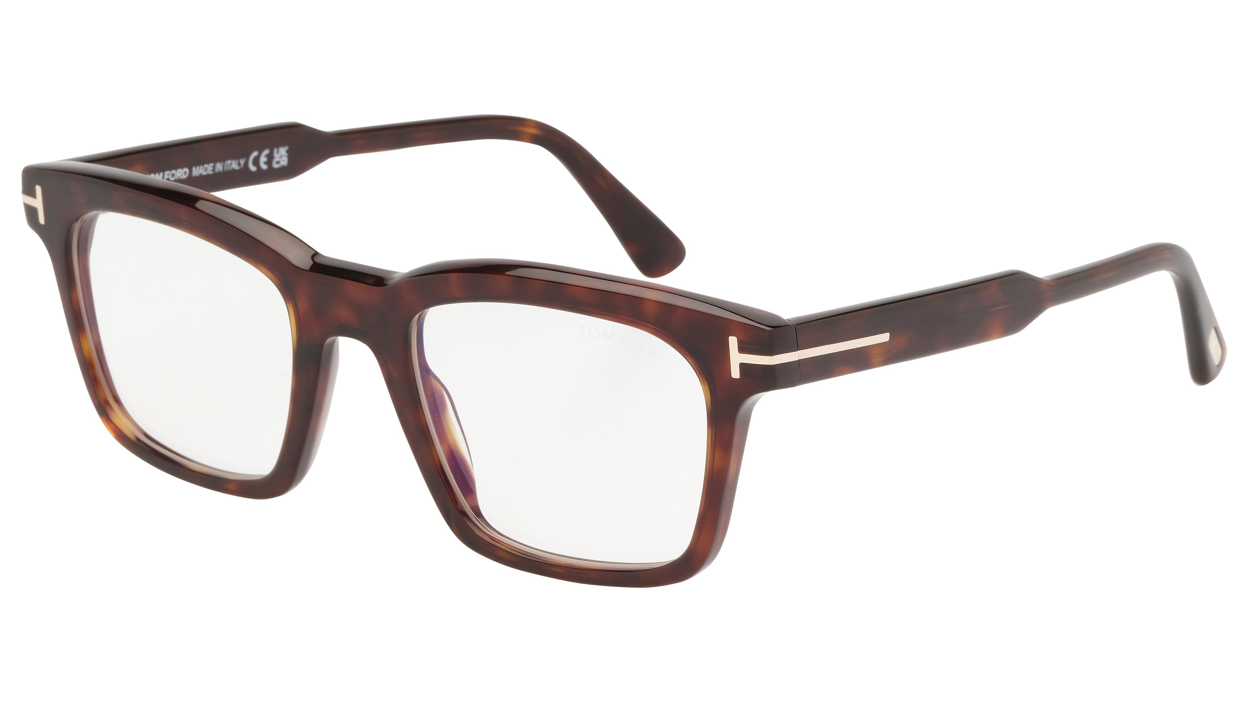 Lunettes de vue Tom Ford Homme Écaille Carré FT6122-B Trois-Quart