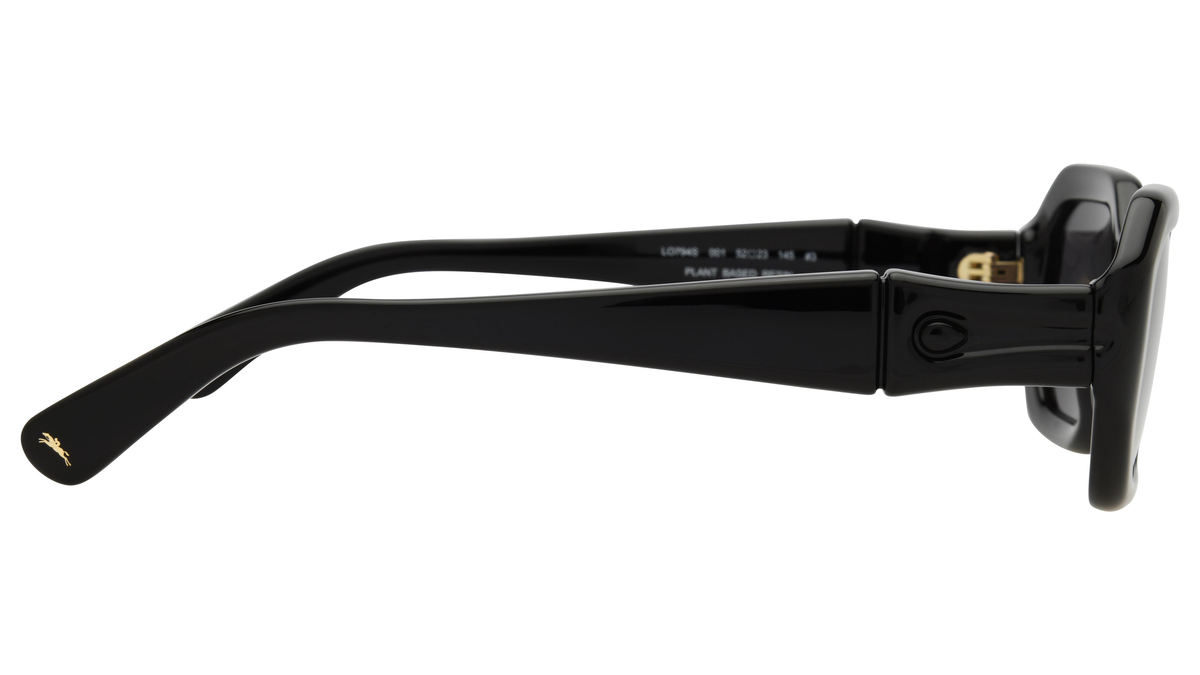 Lunettes de soleil Longchamp Femme Noir Rectangle lo794s Droite