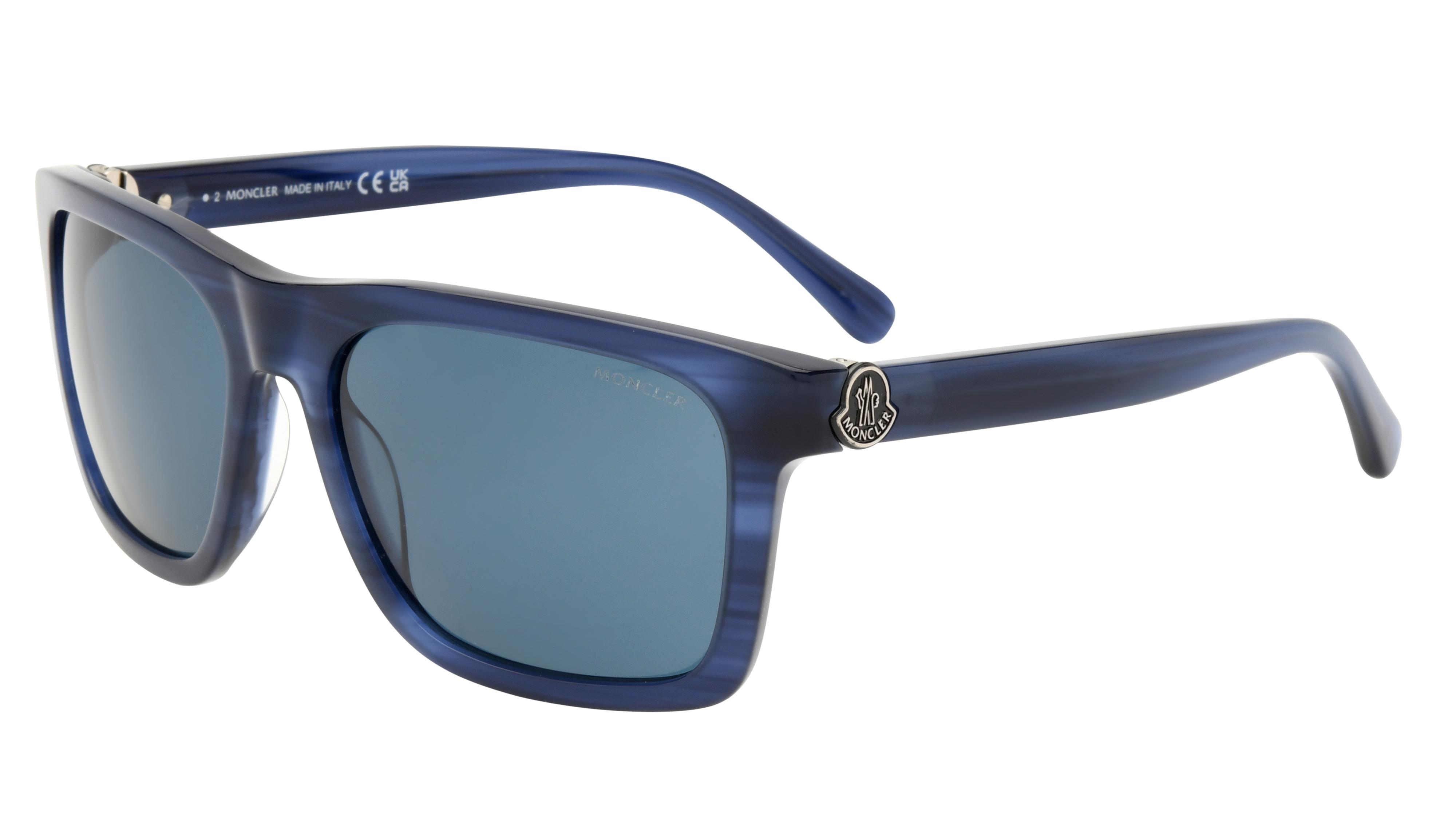 Lunettes de soleil Moncler Ml0285 64V Bleu Texture Carre Krys