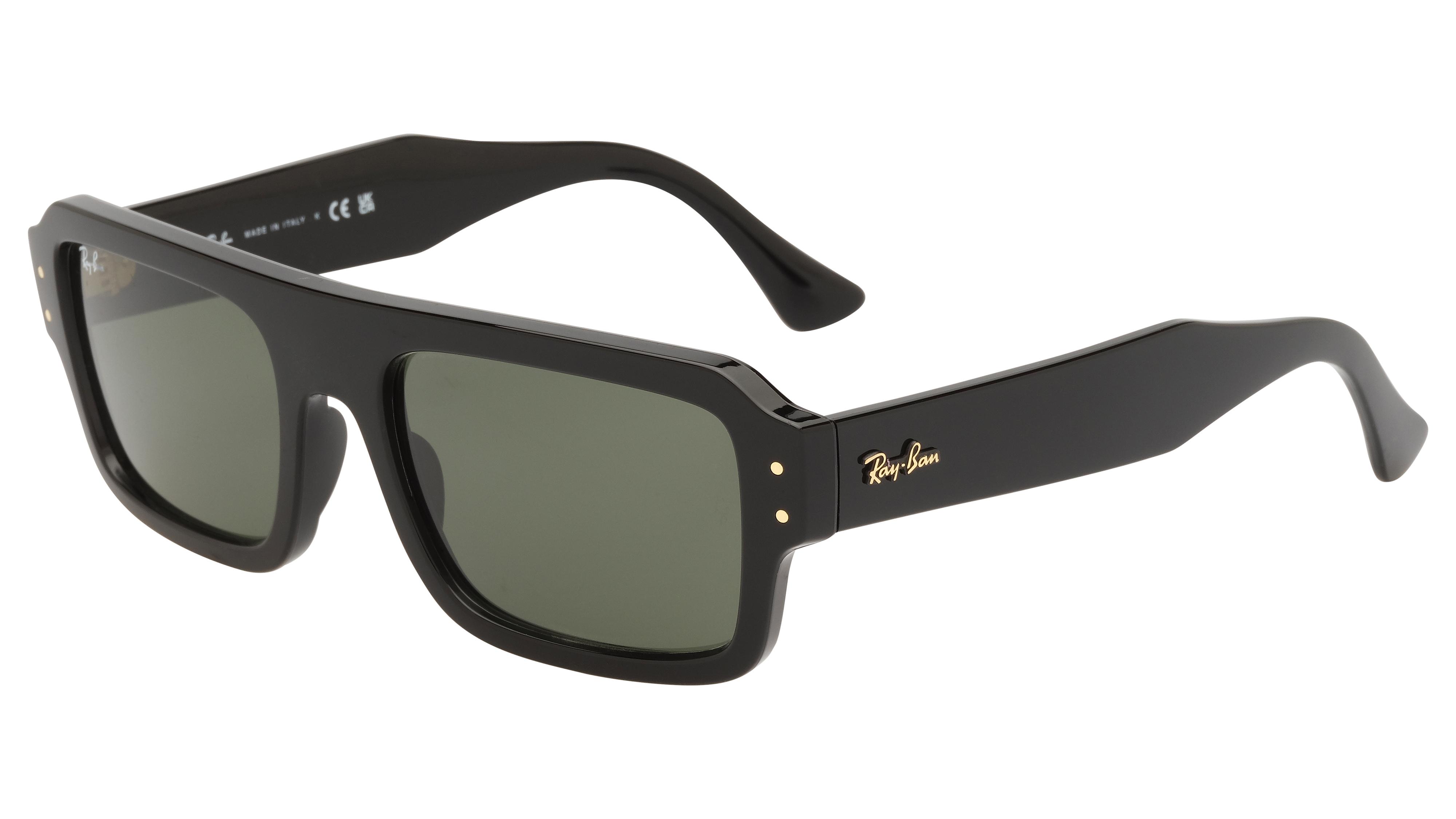 Lunettes de soleil Ray-Ban Mixte Noir Rectangle rb4454 Trois-Quart