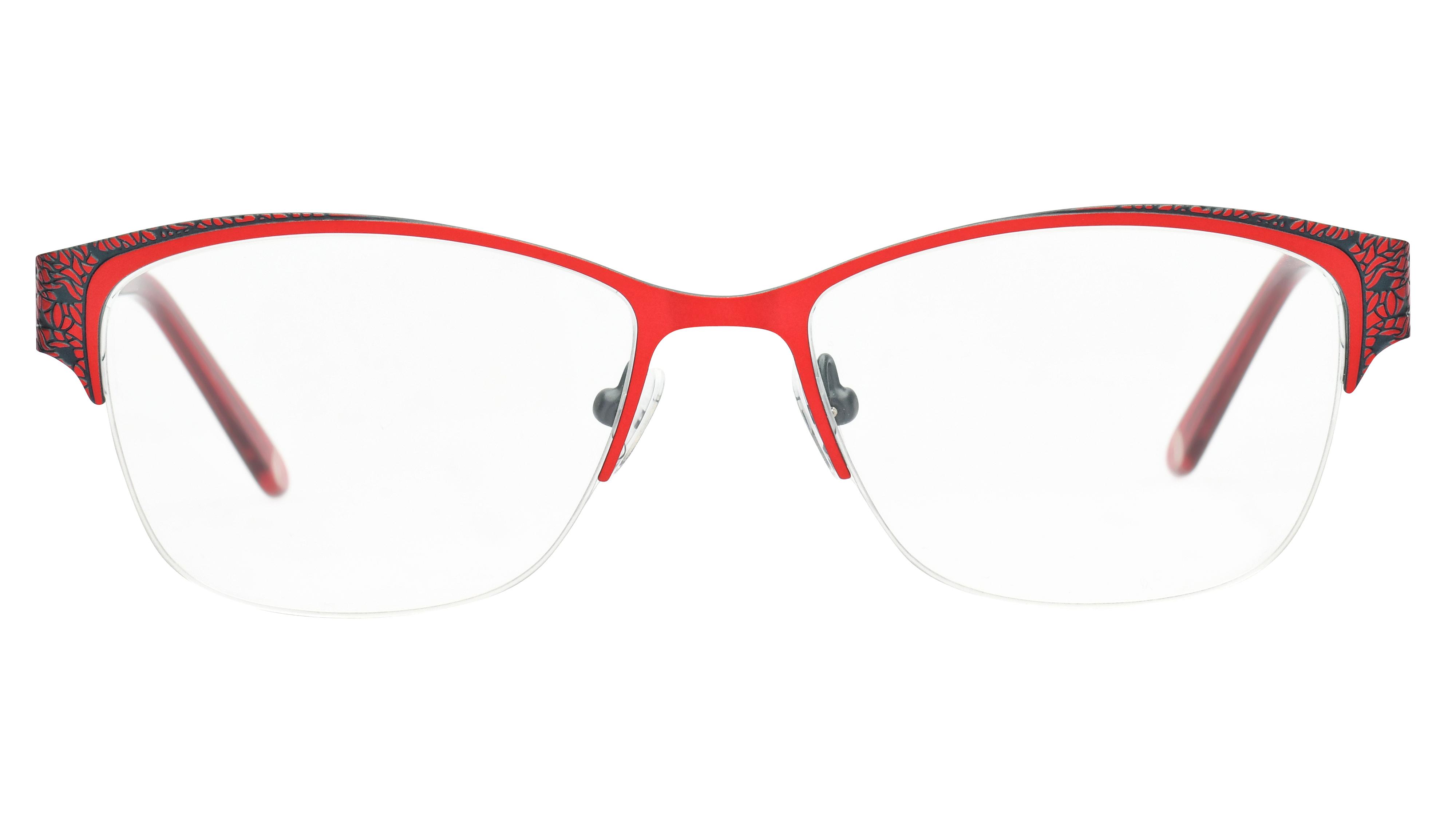 Lunettes de vue Baïa Femme Rouge Rectangle Baa2007 Face