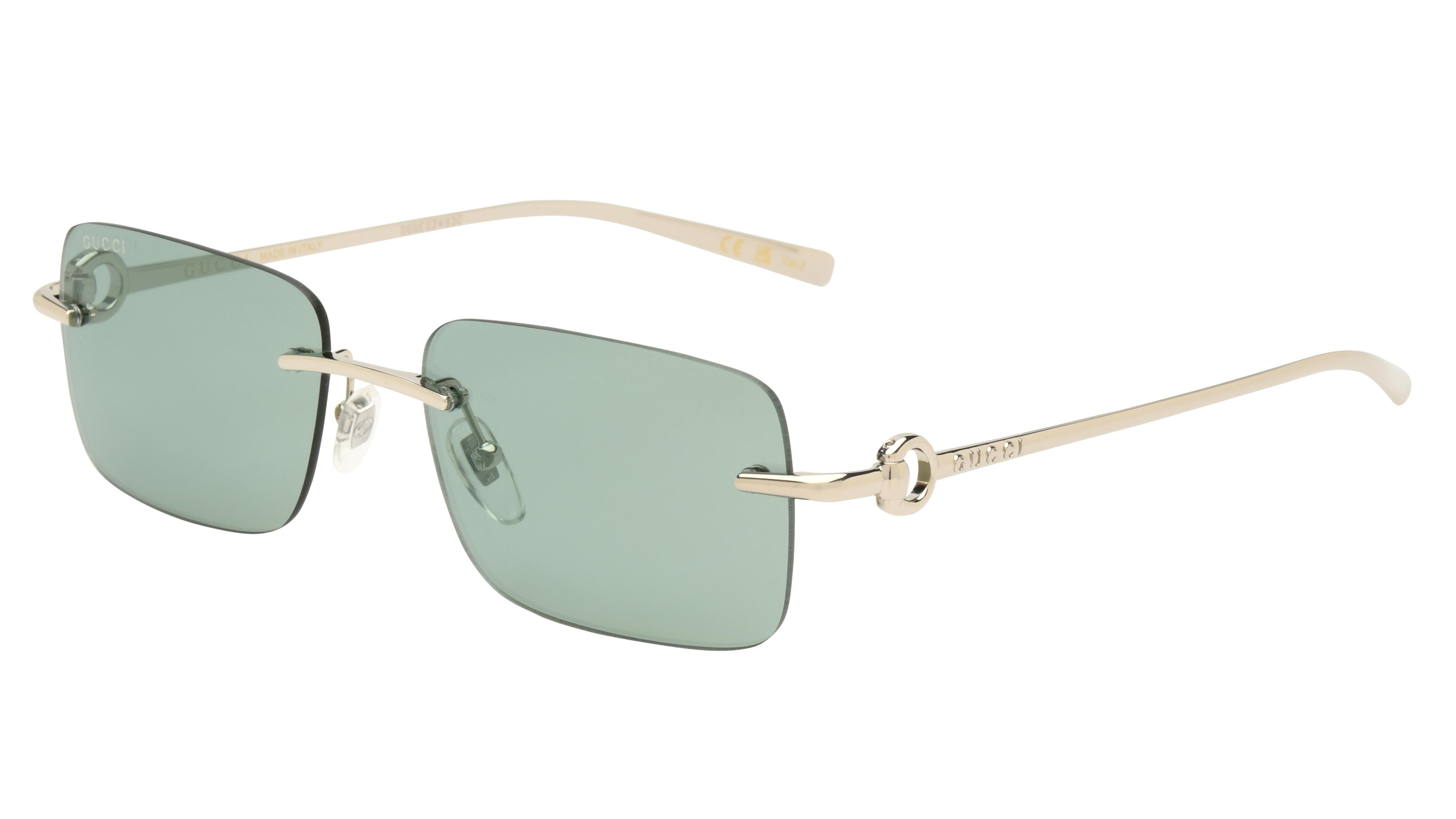 Lunettes de soleil Gucci Homme Argent Rectangle Gg1703S Trois-Quart