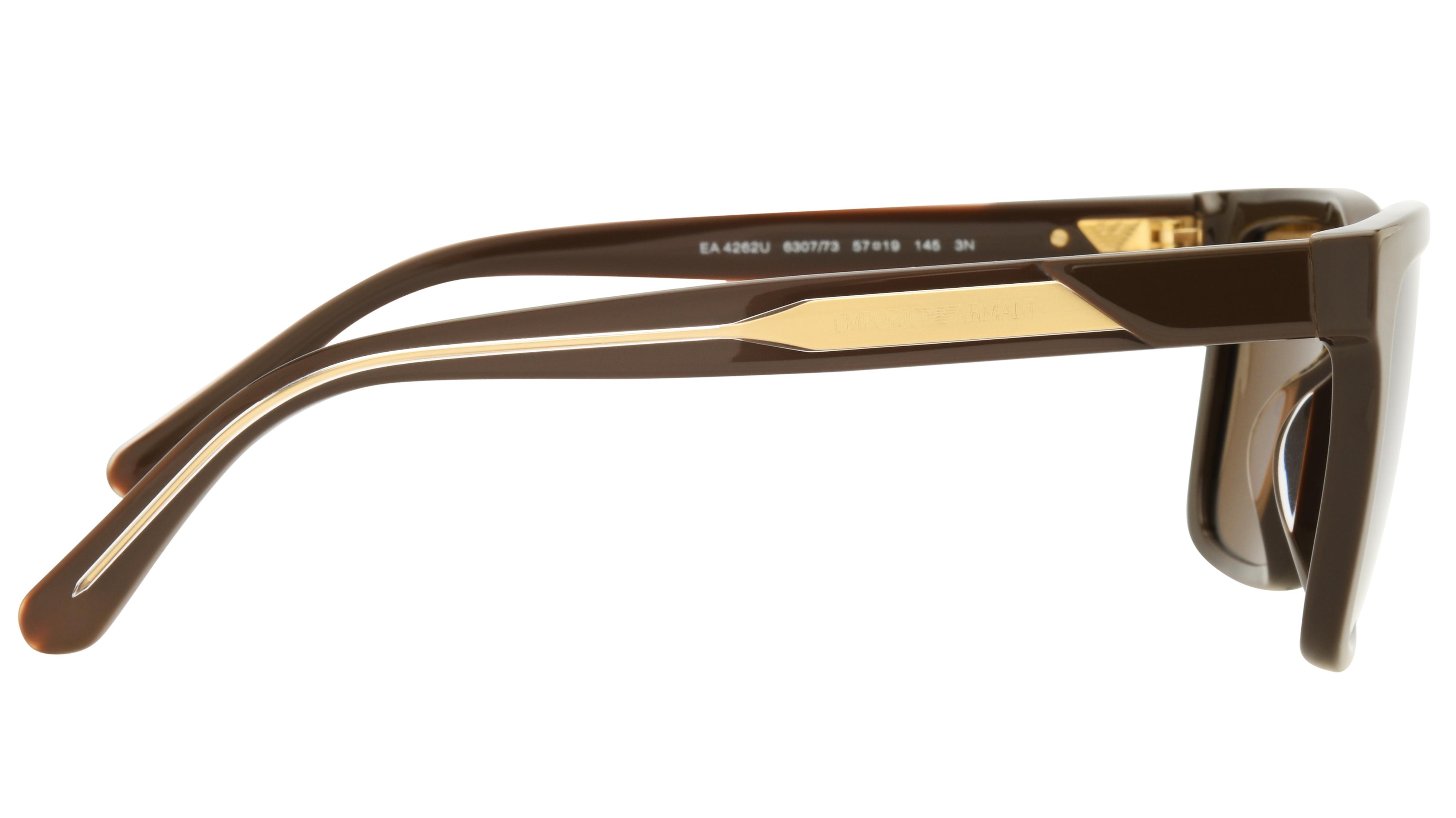Lunettes de soleil Emporio Armani Homme Marron Carré EA4262U Droite