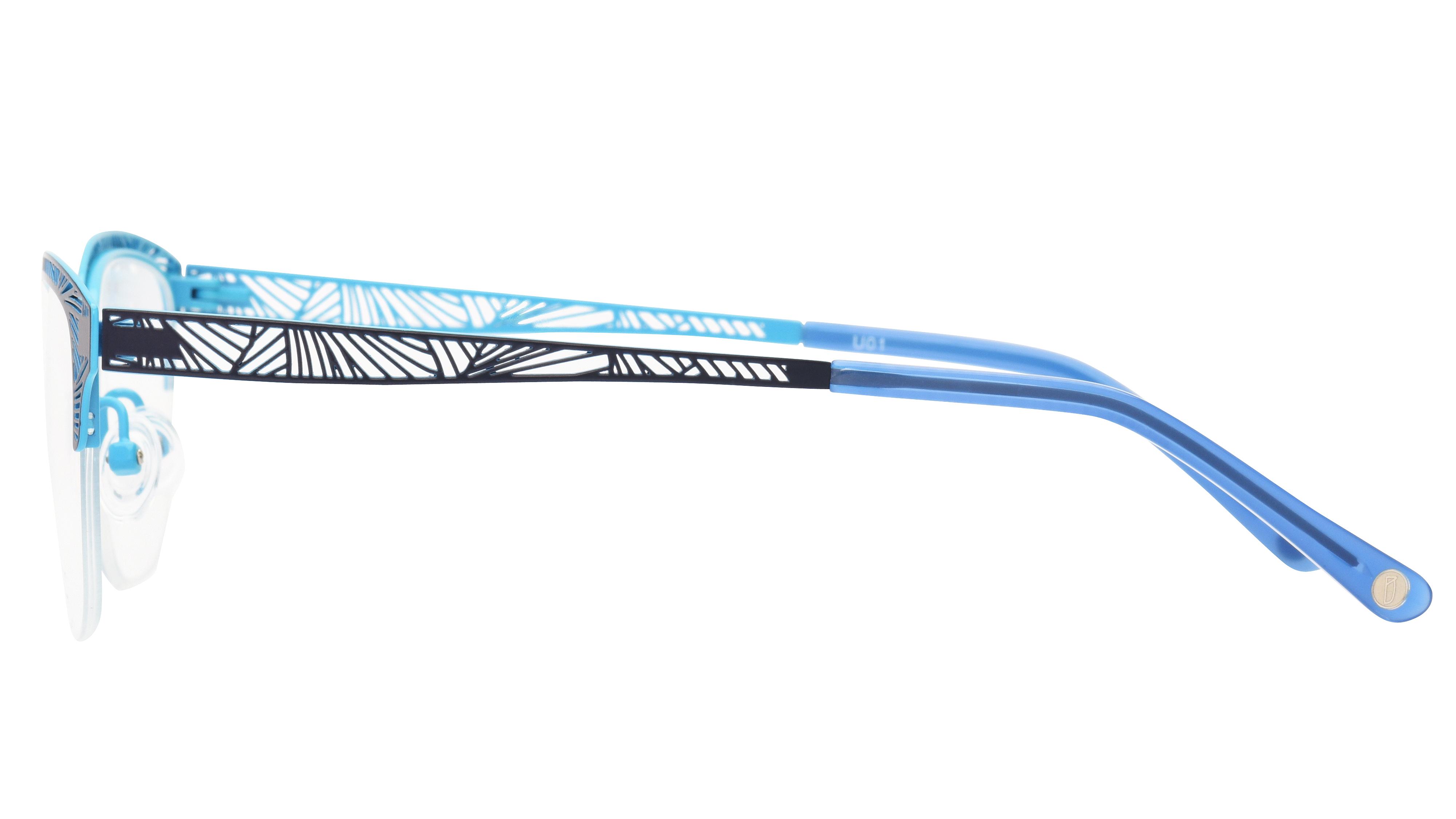 Lunettes de vue Baïa Femme Bleu Rectangle Baa2204 Gauche