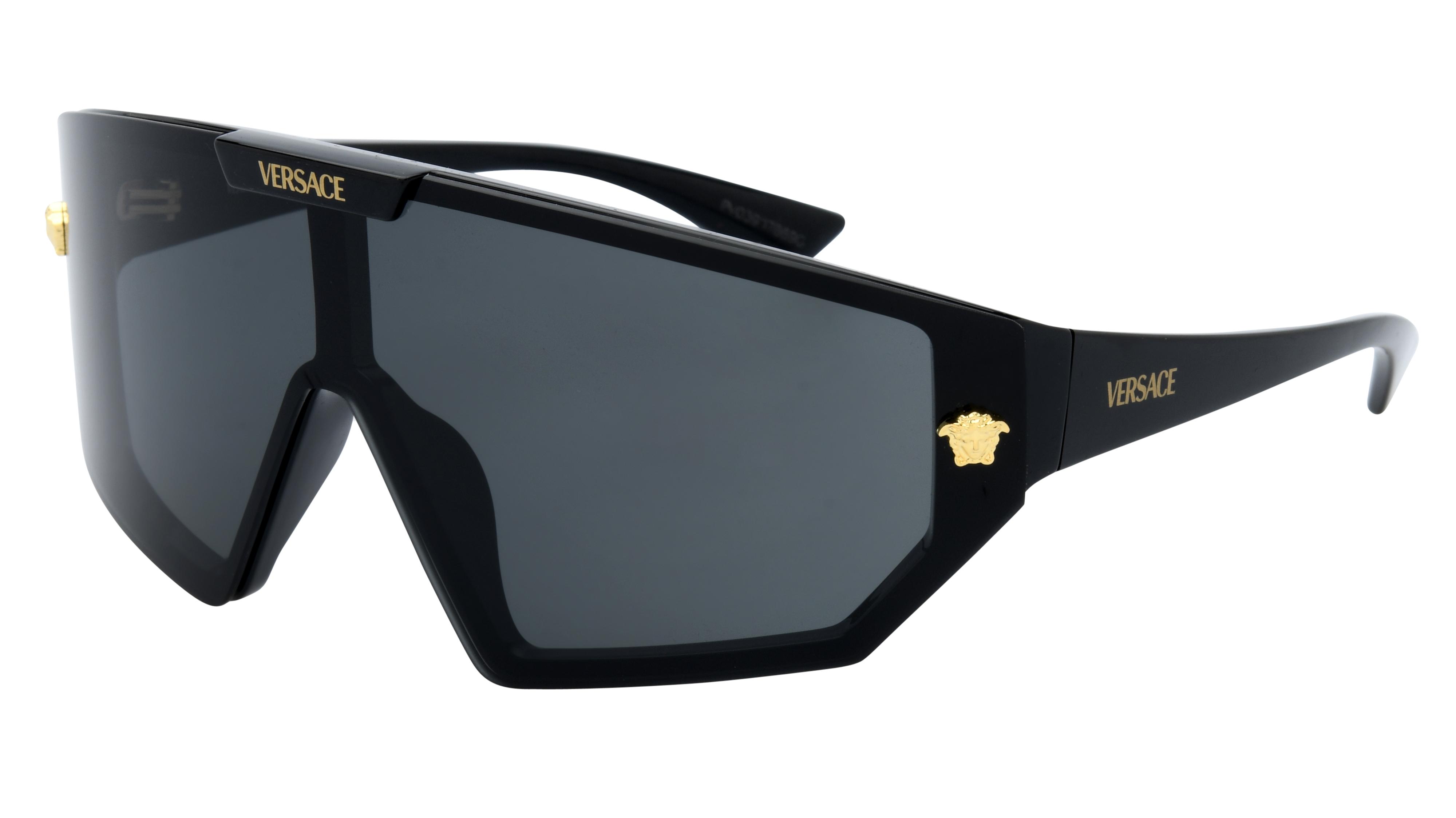 Lunettes de soleil Versace Mixte Noir Rectangle Ve4461 Trois-Quart