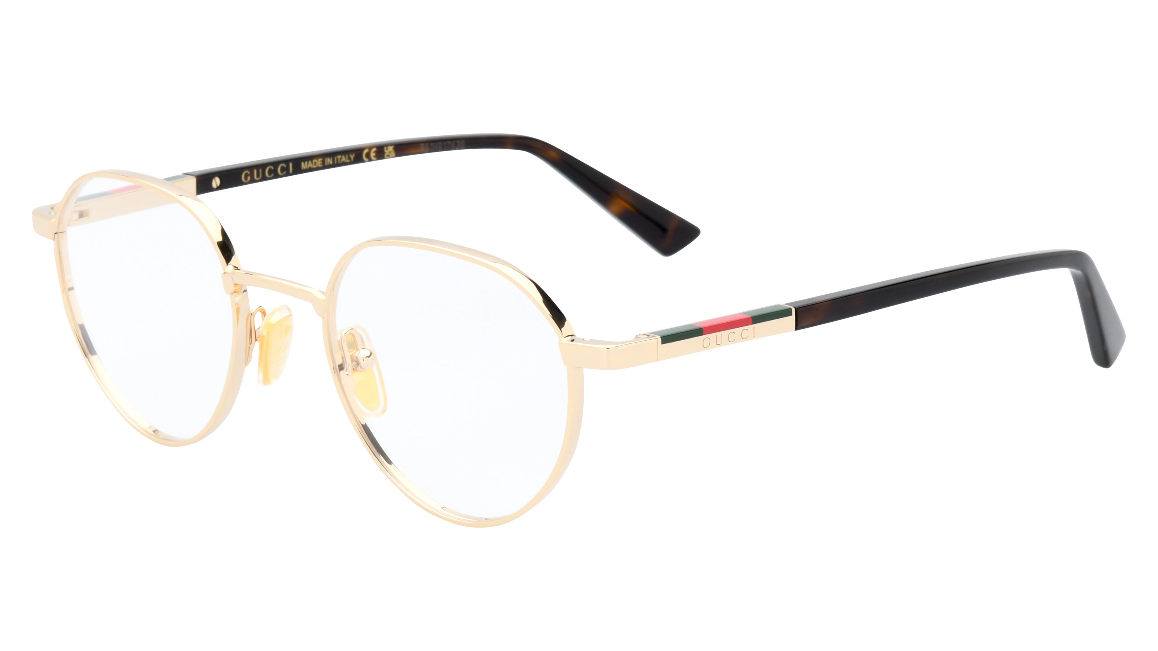 Lunettes de vue Gucci Homme Or Ronde GG1963O Trois-Quart