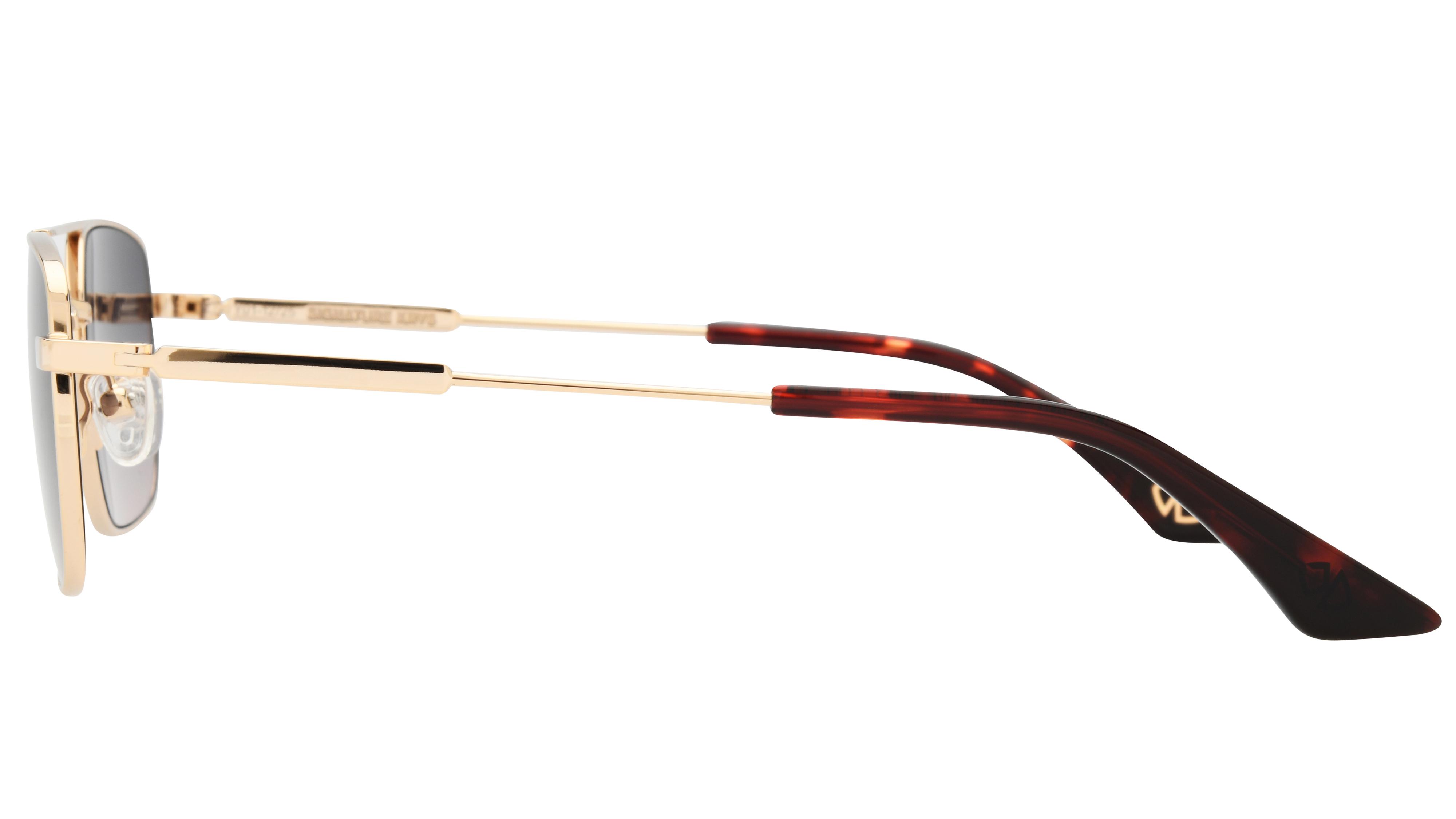 Lunettes de soleil Signature Krys Mixte Or Rectangle libre Gauche