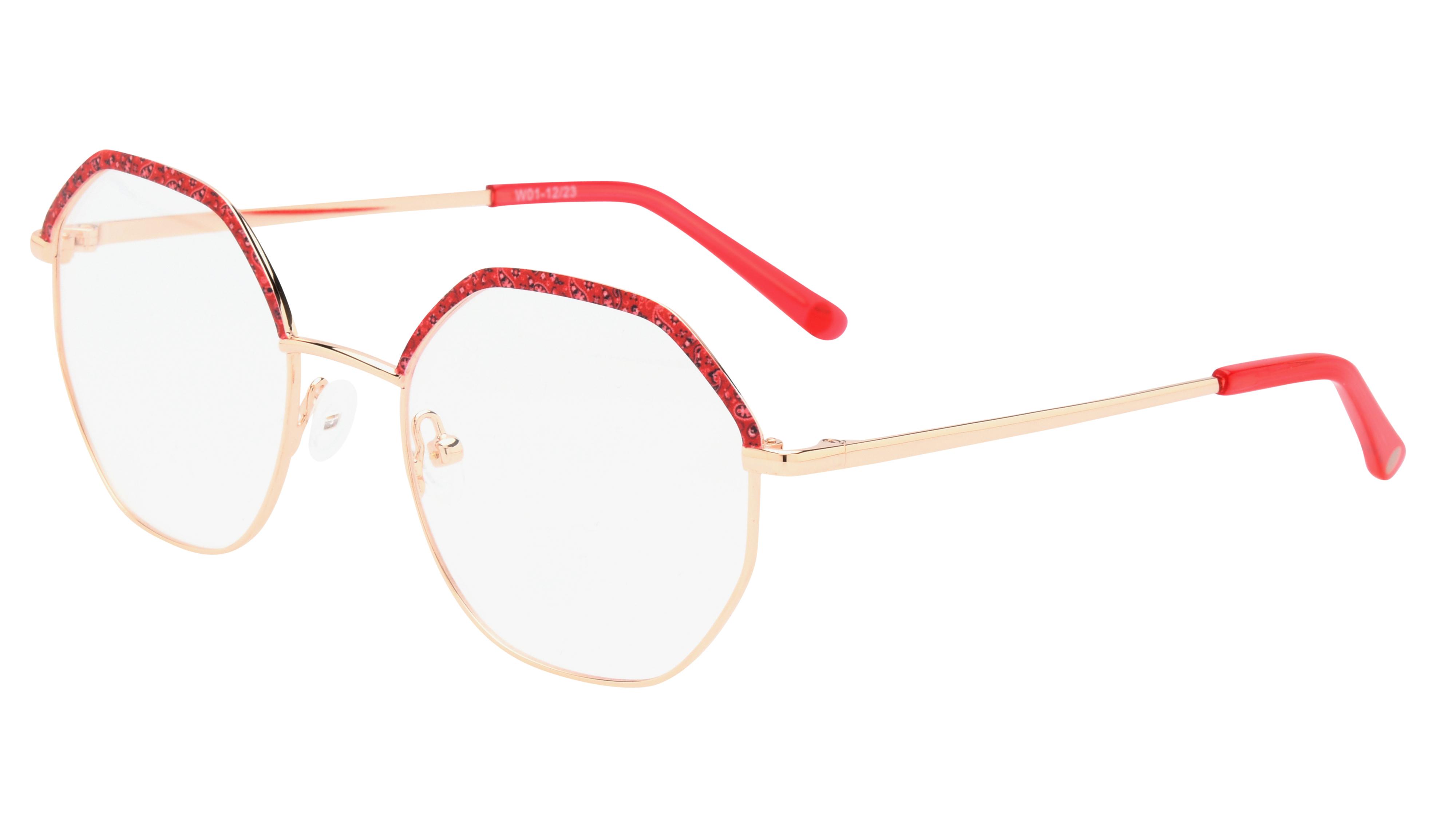 Lunettes de vue Baïa Femme Rouge Carré Baa2402 Trois-Quart