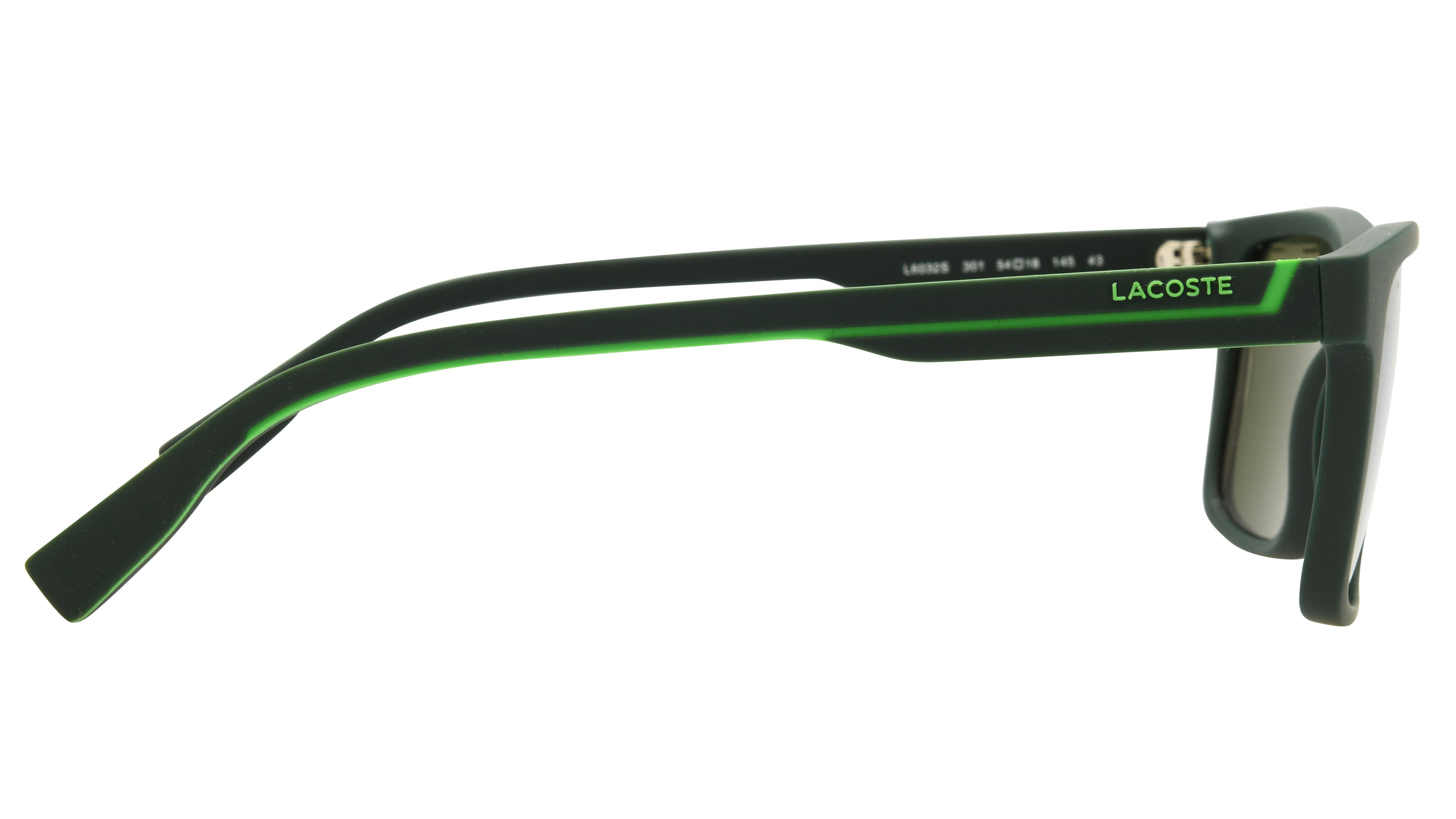 Lunettes de soleil Lacoste Homme Vert Rectangle l6032s Droite