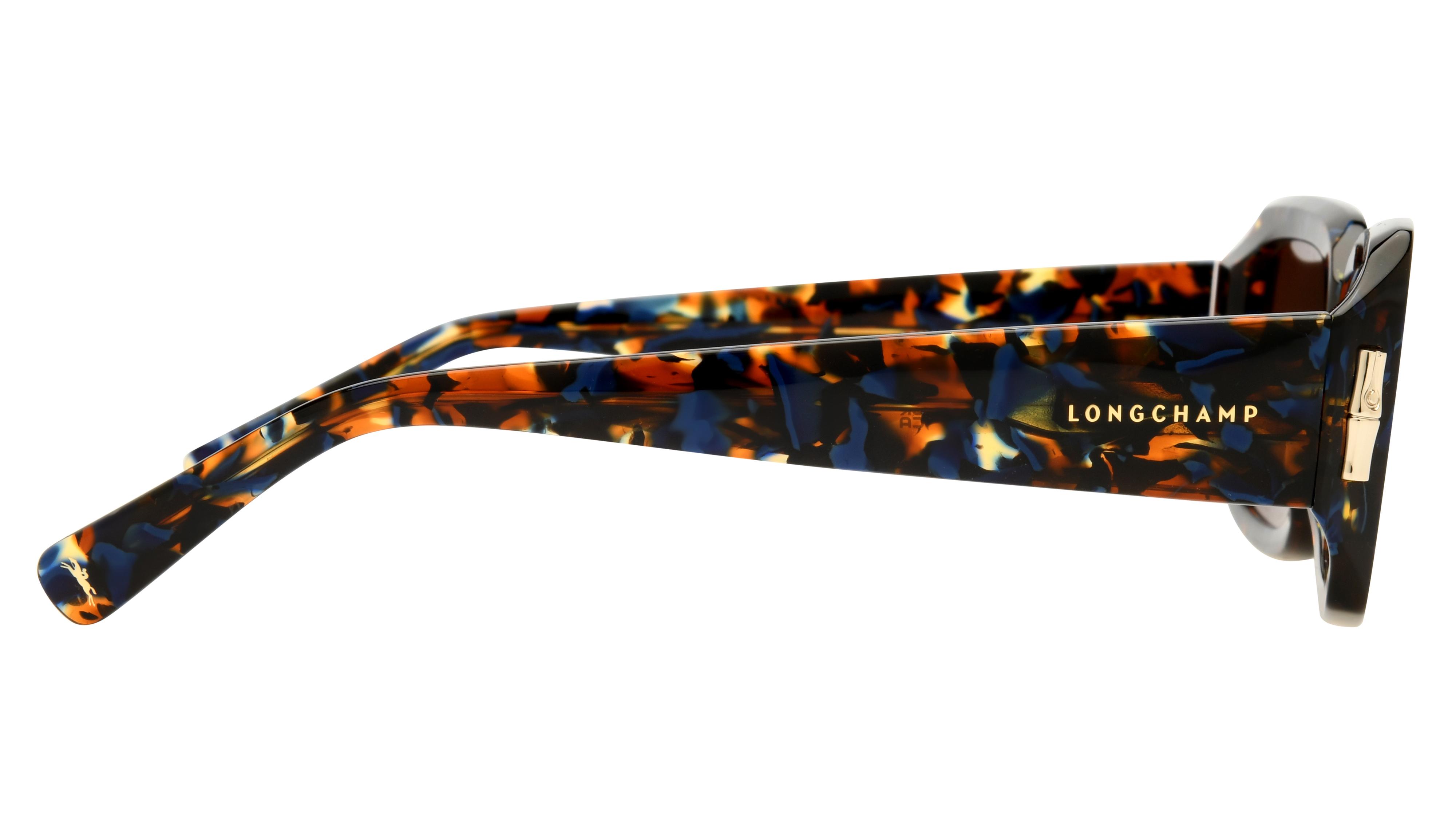 Lunettes de soleil Longchamp Femme Bleu Rectangle LO765SN Droite