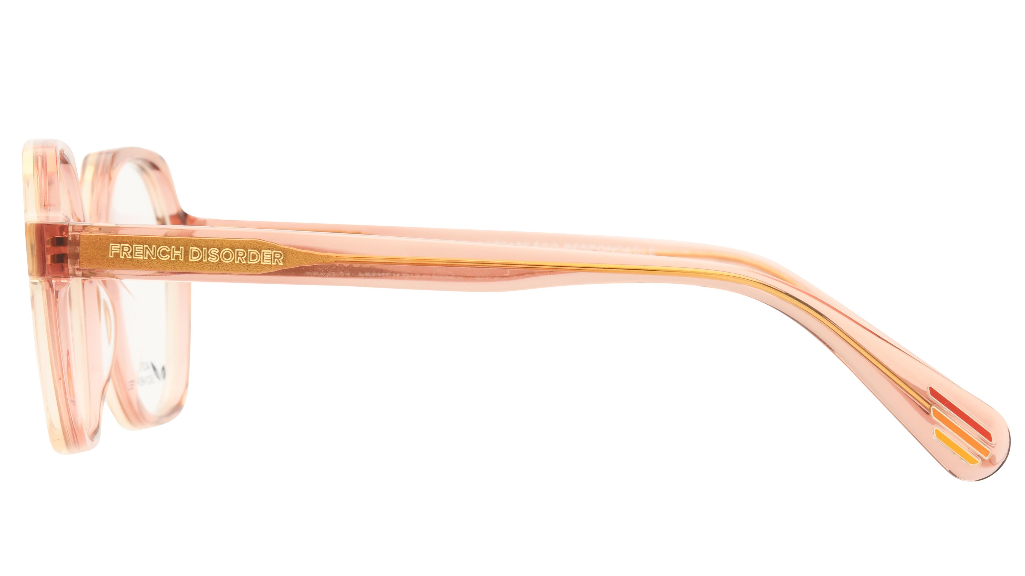 Lunettes de vue French Disorder Femme Rose Carré Fd2507 Gauche
