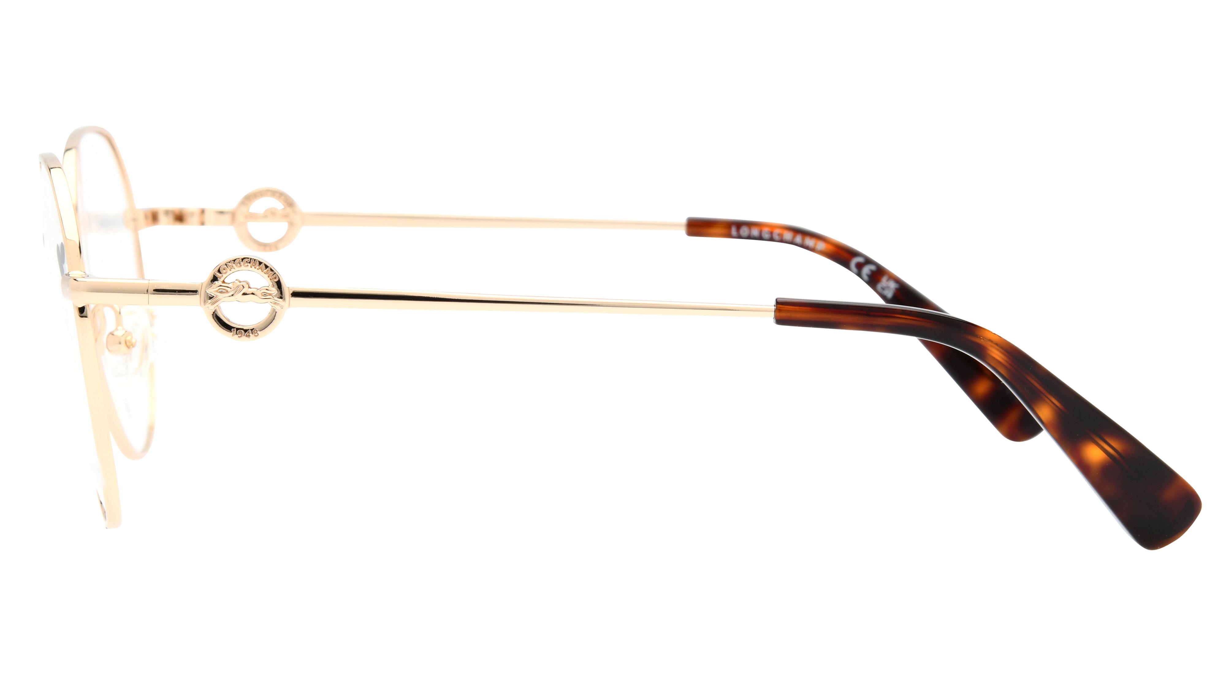 Lunettes de vue Longchamp Femme Or Ronde Lo2165 Gauche
