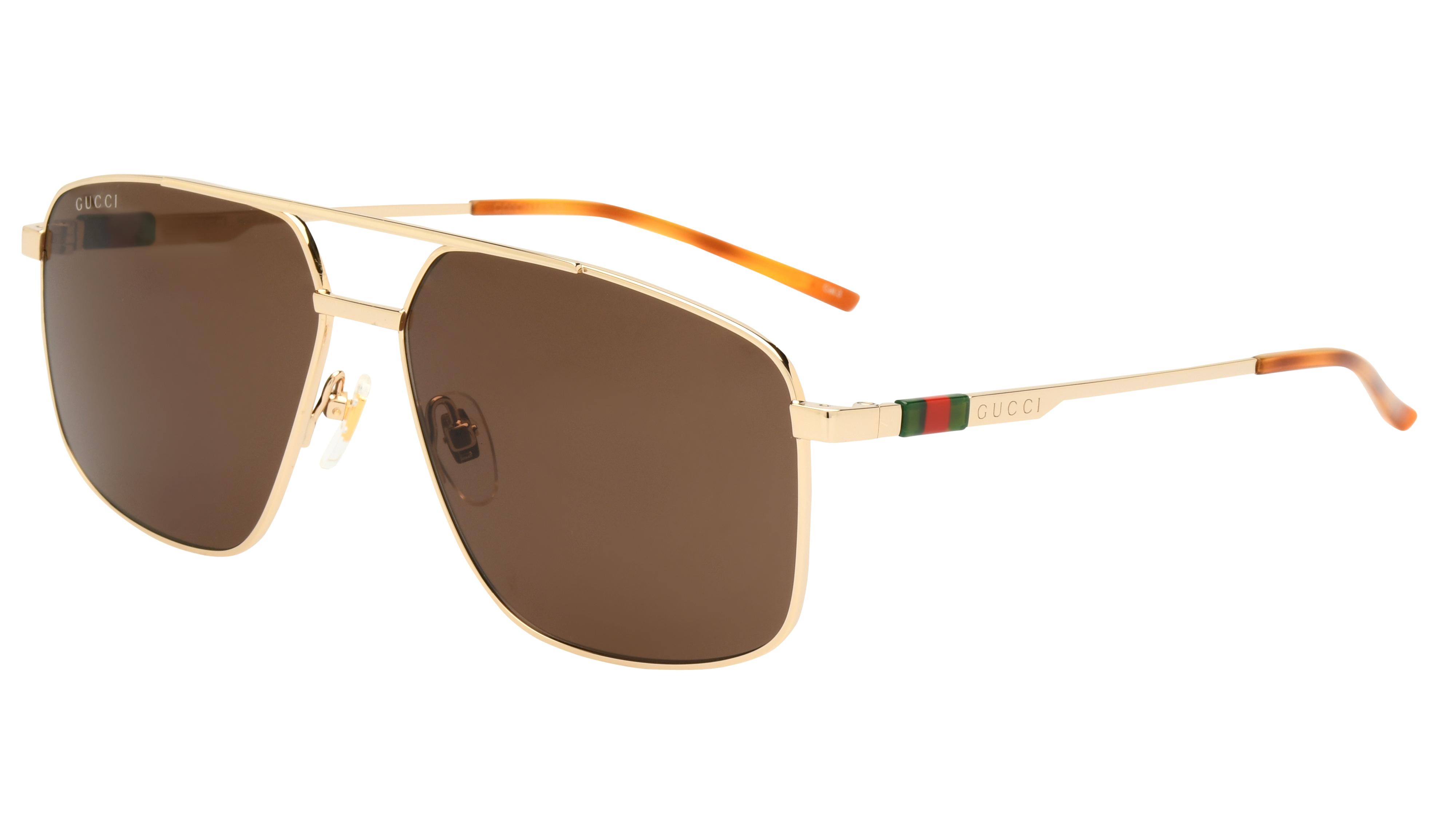 Lunettes de soleil Gucci Homme Or Aviateur Gg1676S Trois-Quart