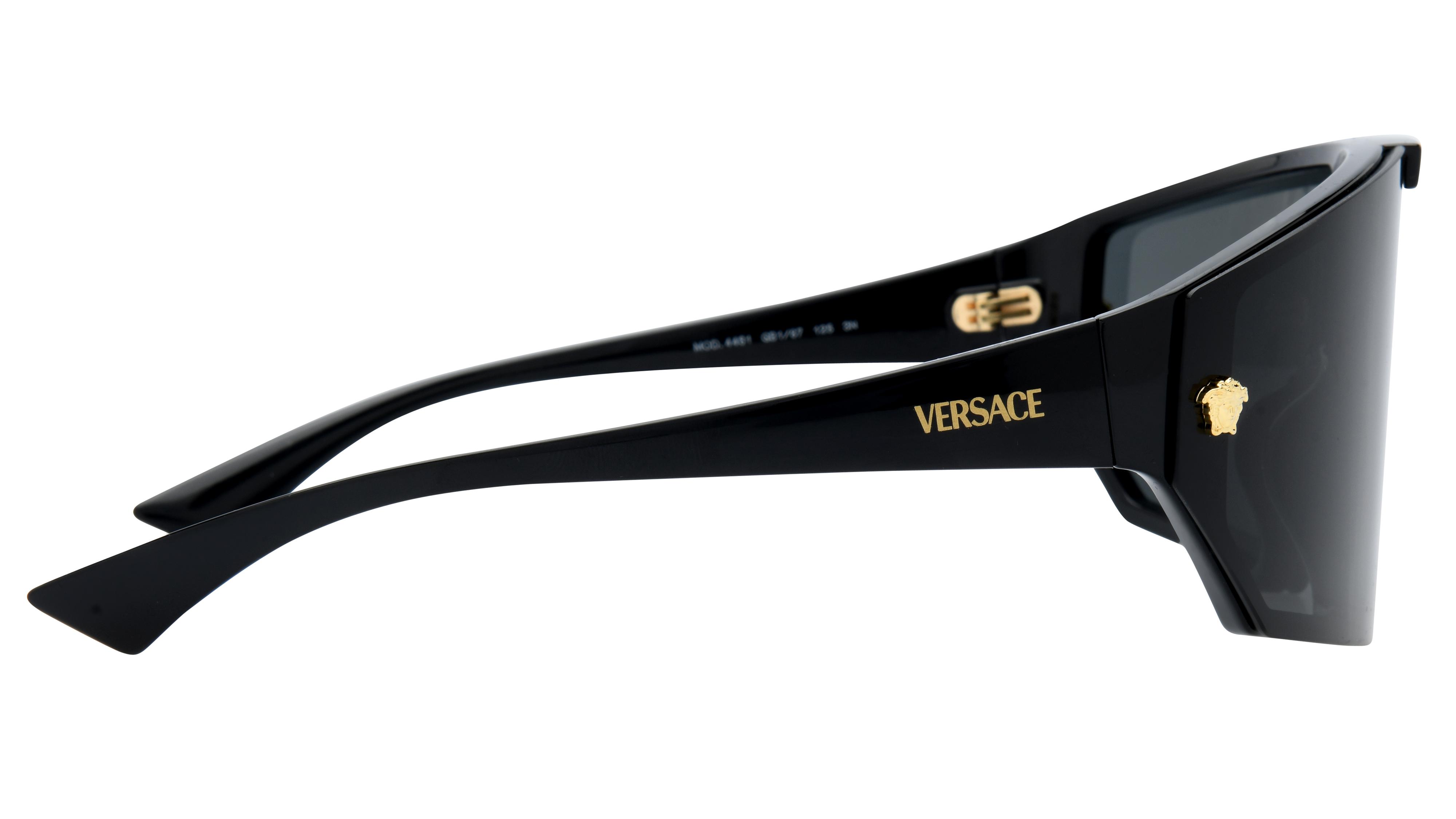 Lunettes de soleil Versace Mixte Noir Rectangle Ve4461 Droite
