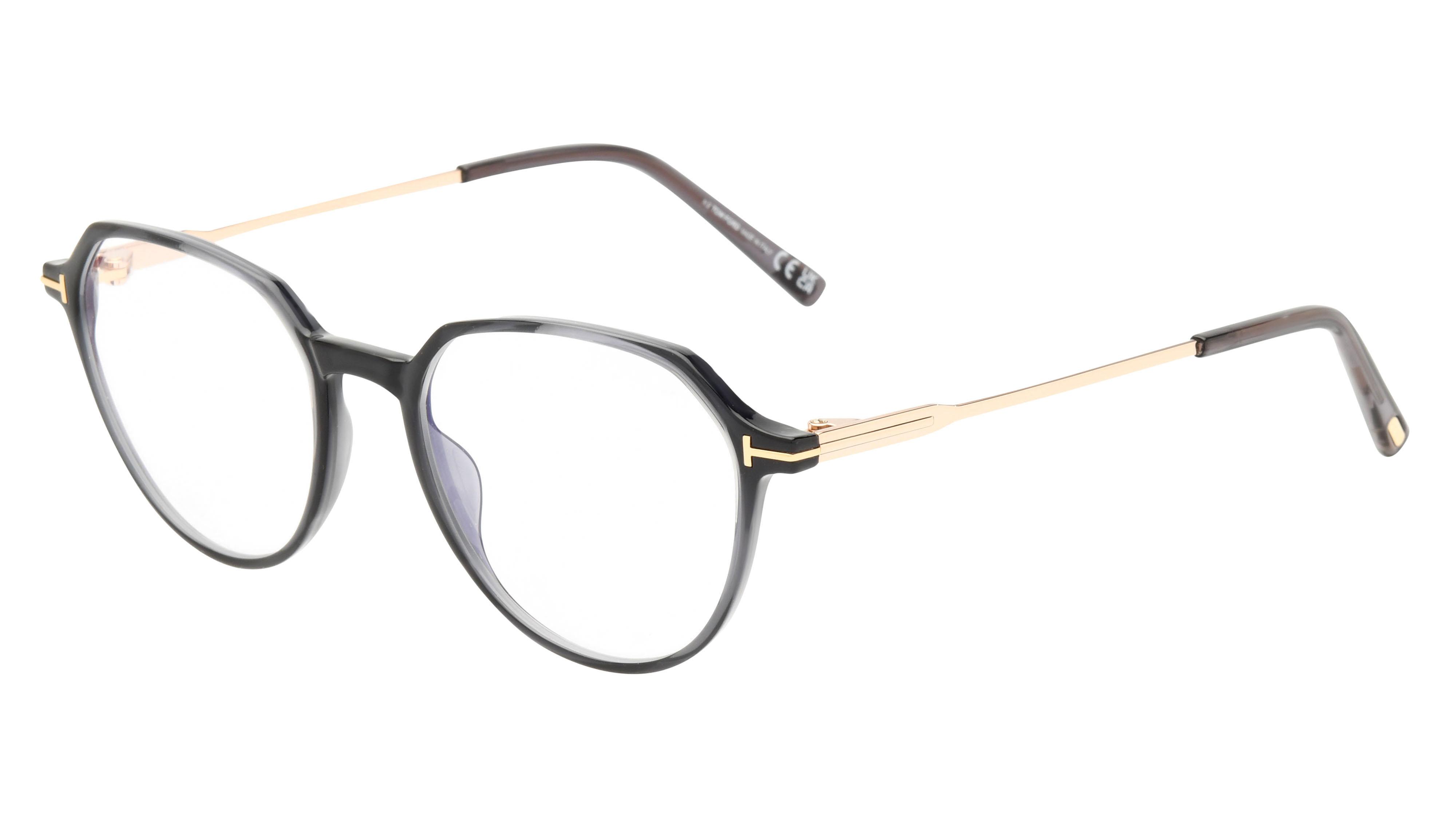 Lunettes de vue Tom Ford Homme Gris Ronde Tf5875-B Trois-Quart