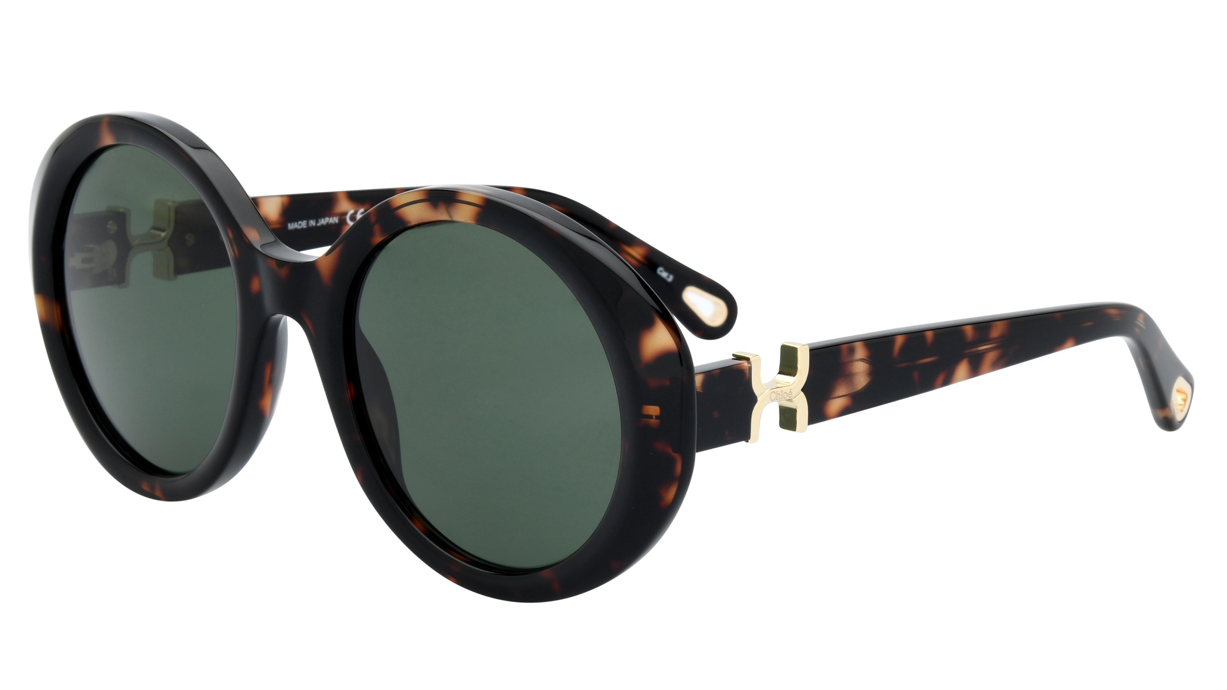 Lunettes de soleil Chloé Femme Écaille Ronde CH0332S Trois-Quart