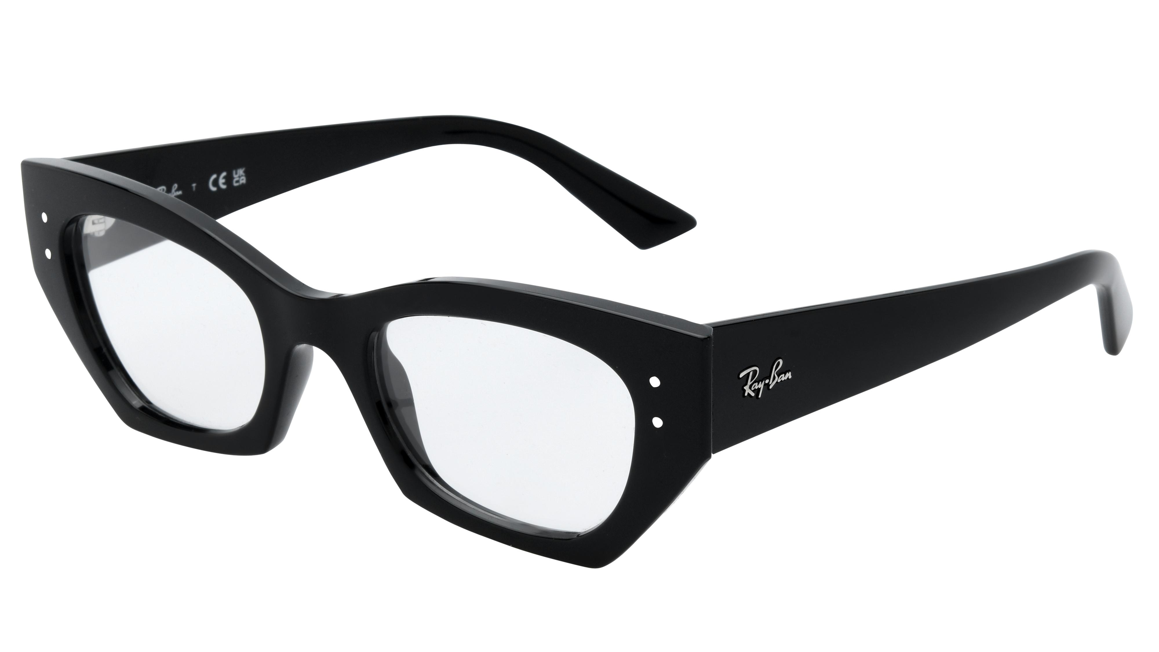 Lunettes de vue Ray-Ban Mixte Noir Papillon Rx7330 Trois-Quart