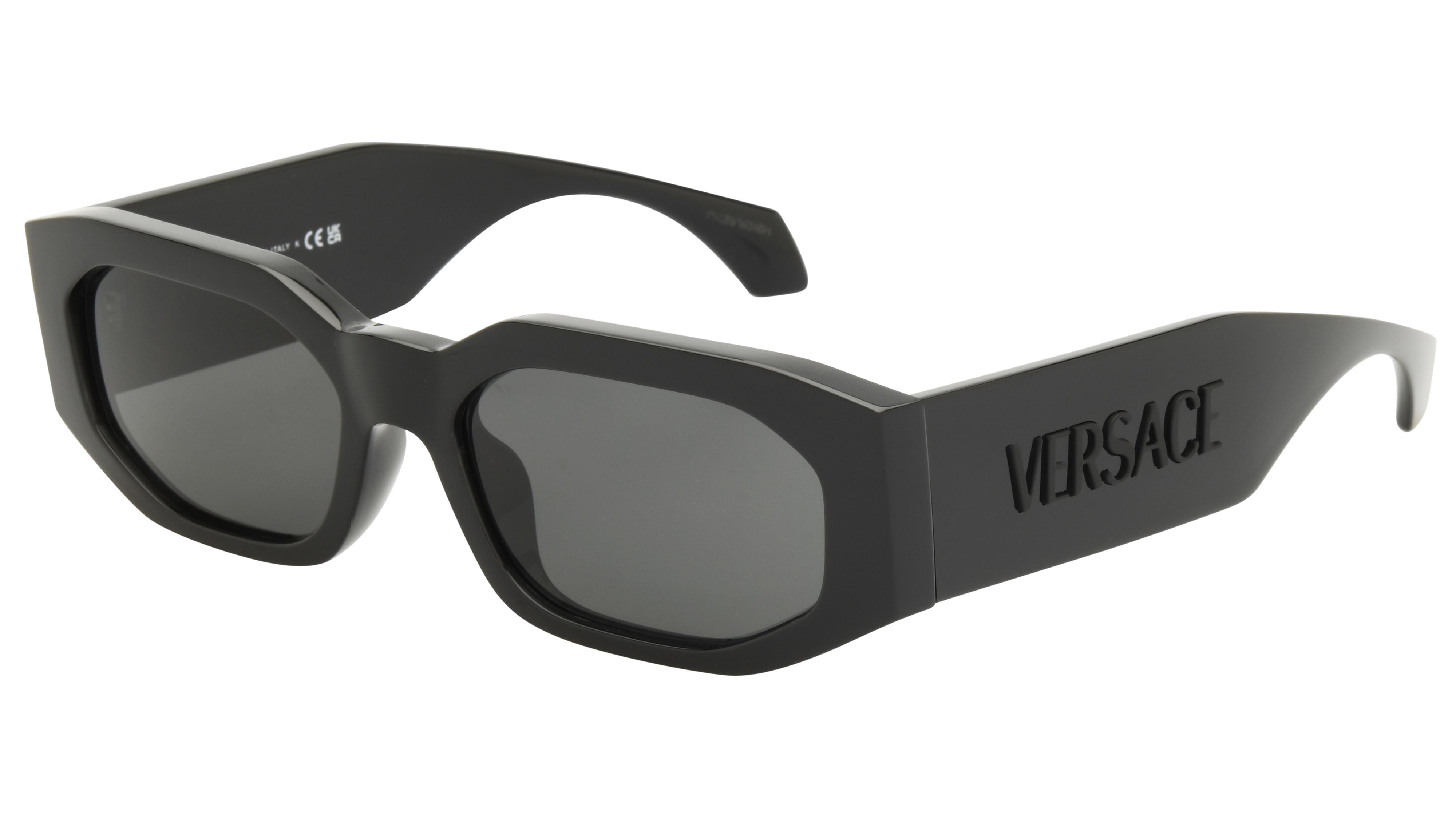 Lunettes de soleil Versace Mixte Noir Ovale VE4489U Trois-Quart