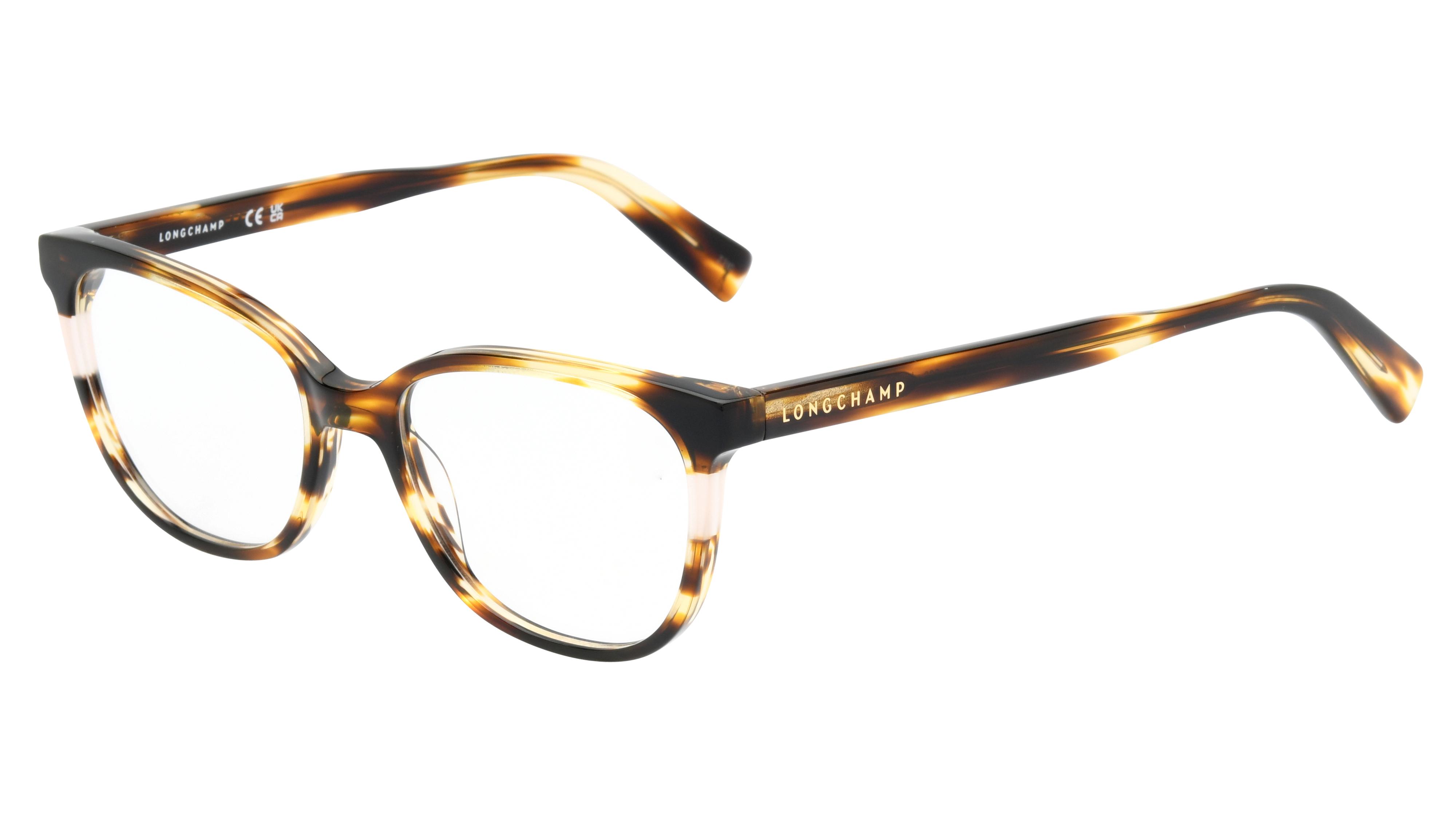 Lunettes de vue Longchamp Femme Écaille Rectangle LO2739 Trois-Quart