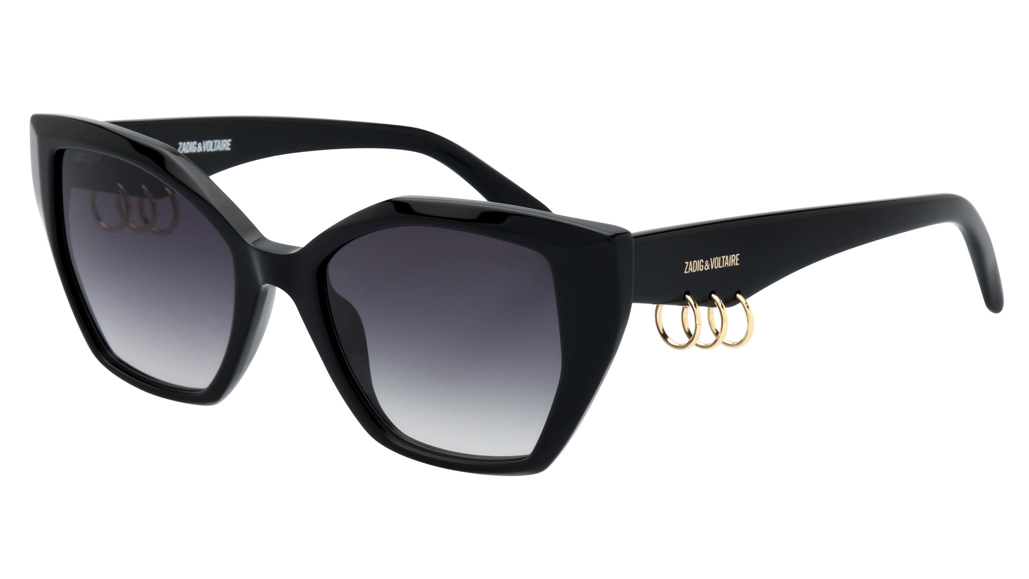 Lunettes de soleil Zadig & Voltaire Femme Noir Papillon SZV471V Trois-Quart