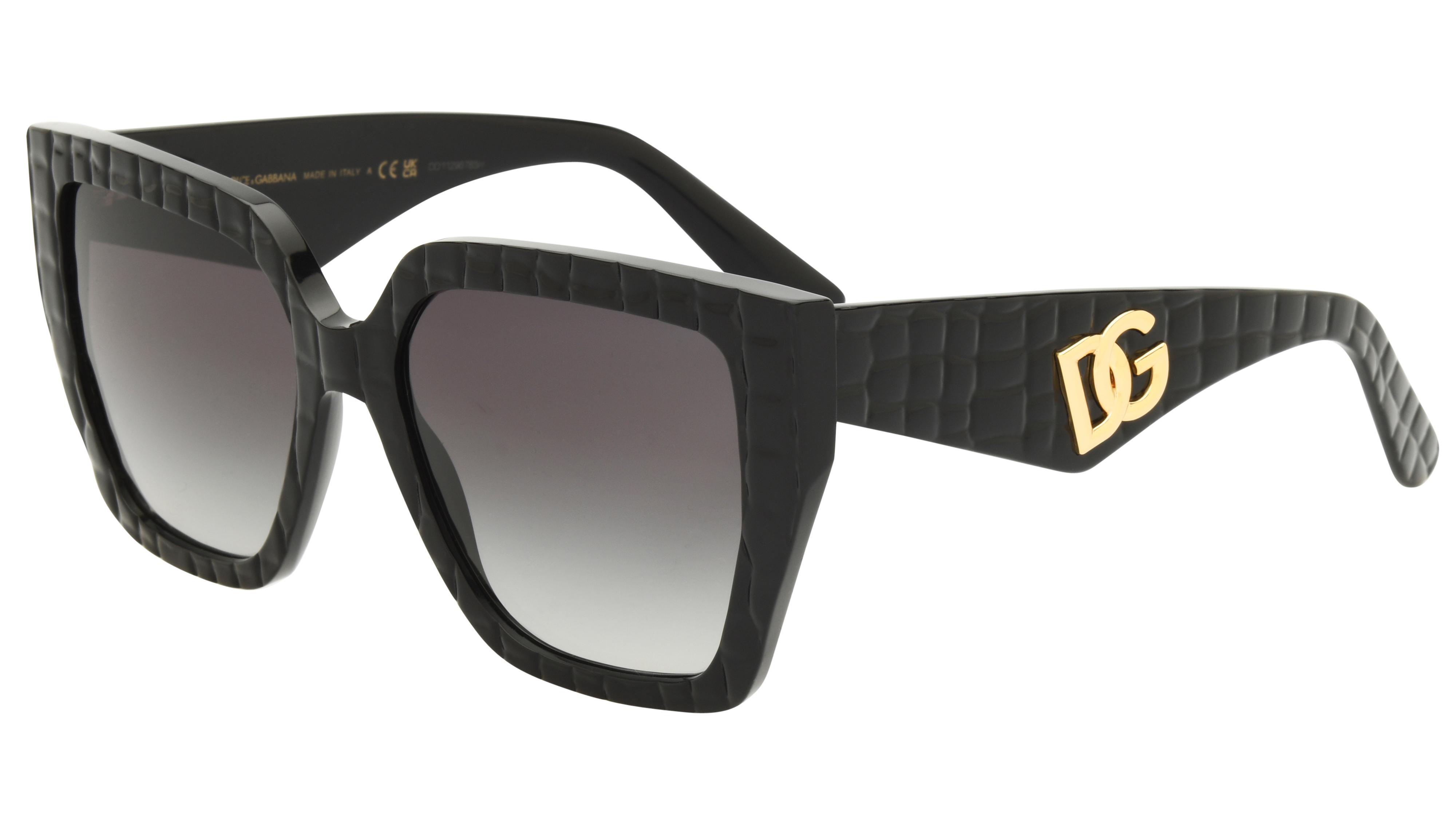 Lunettes de soleil Dolce&Gabbana Femme Noir Carré DG4438 Trois-Quart