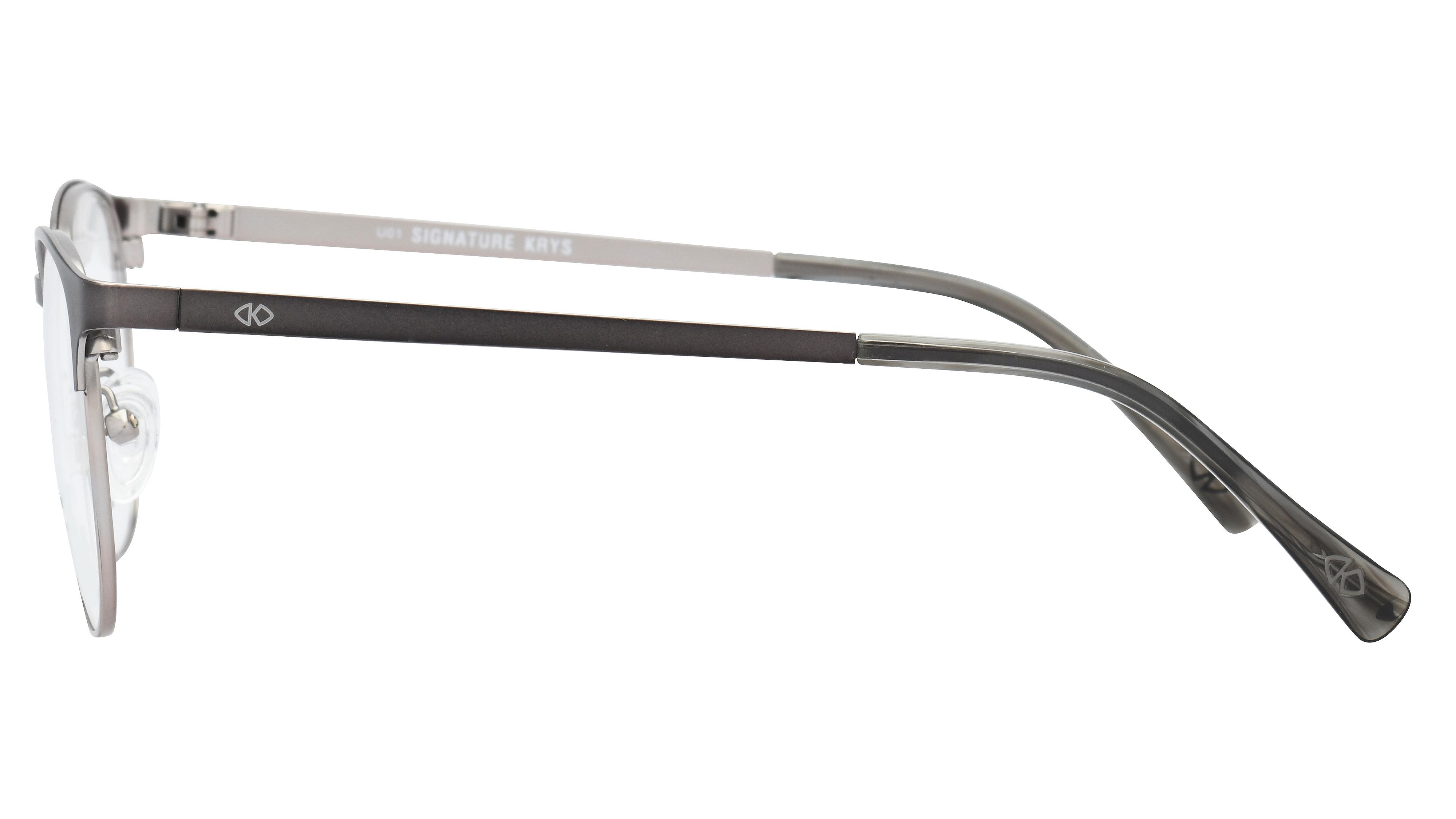Lunettes de vue Signature Krys Homme Gris Ronde Com2103 Gauche