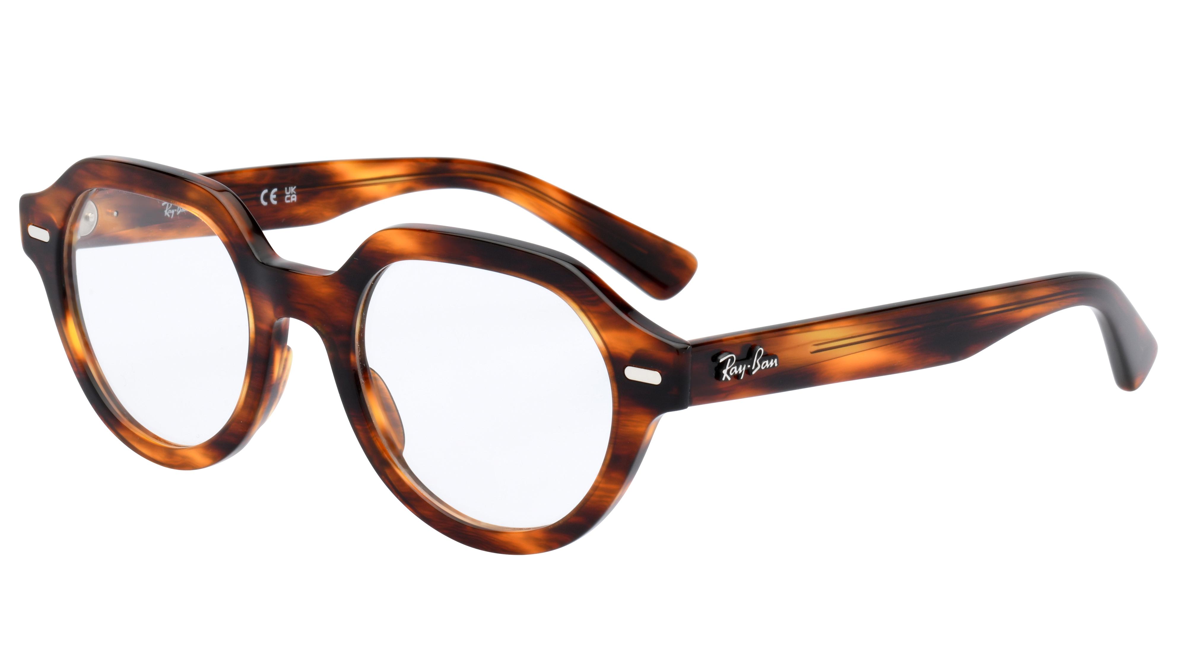 Lunettes de vue Ray-Ban Mixte Écaille Carré Rx7214 Trois-Quart