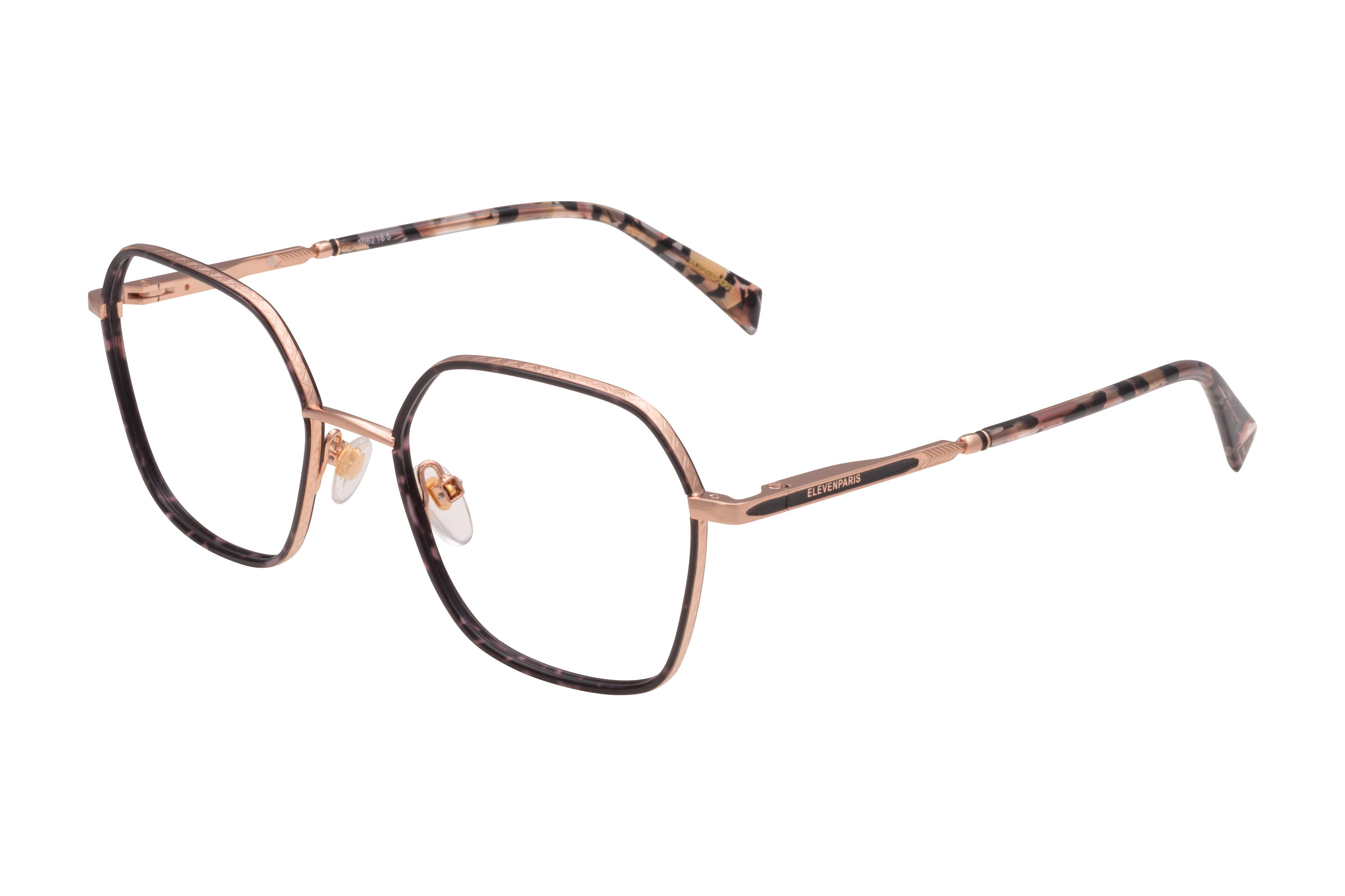 Lunettes de vue Eleven Paris  Rose Rond EPMA011C70 Gauche