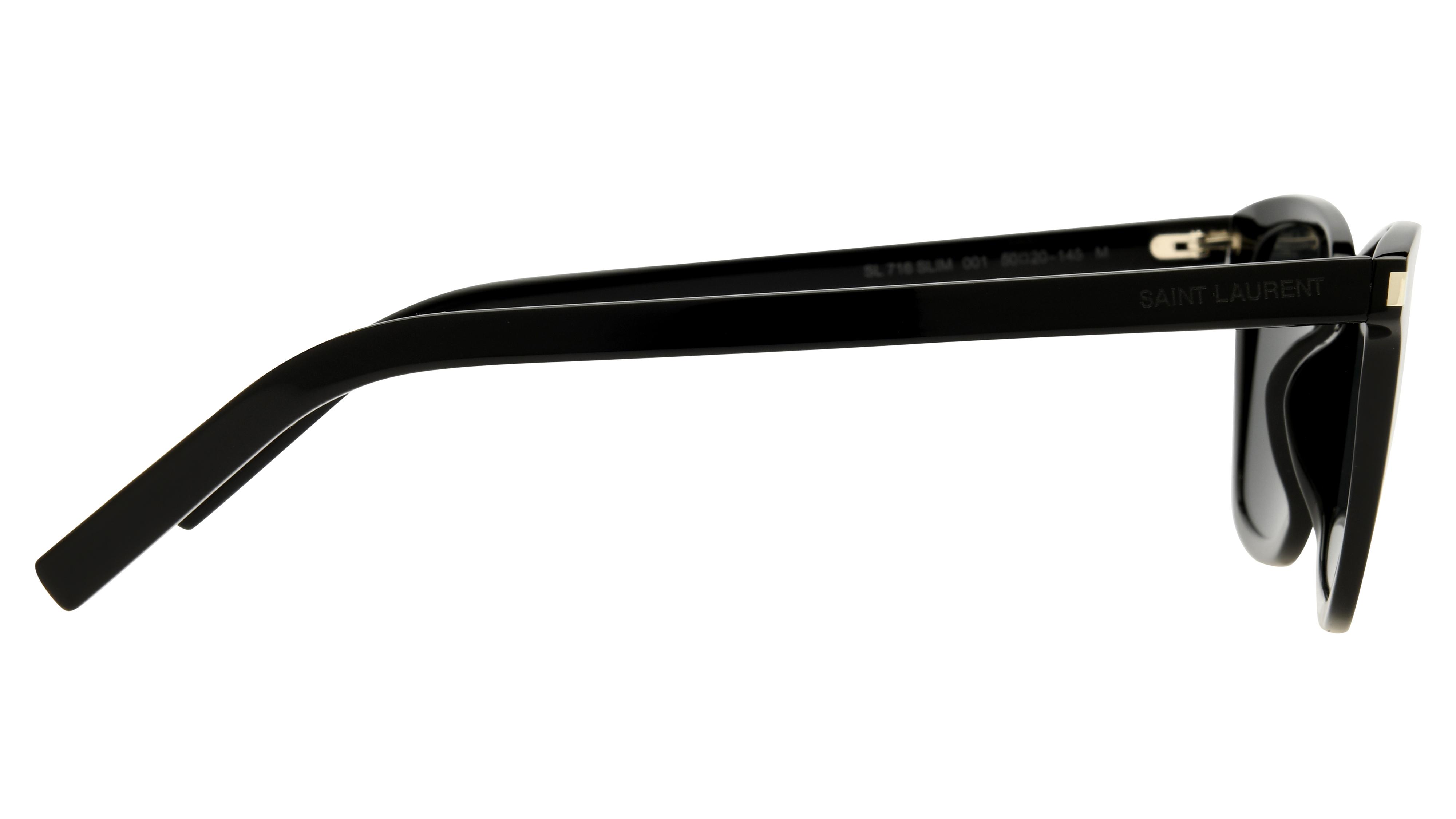 Lunettes de soleil Saint Laurent Mixte Noir Rectangle SL Droite