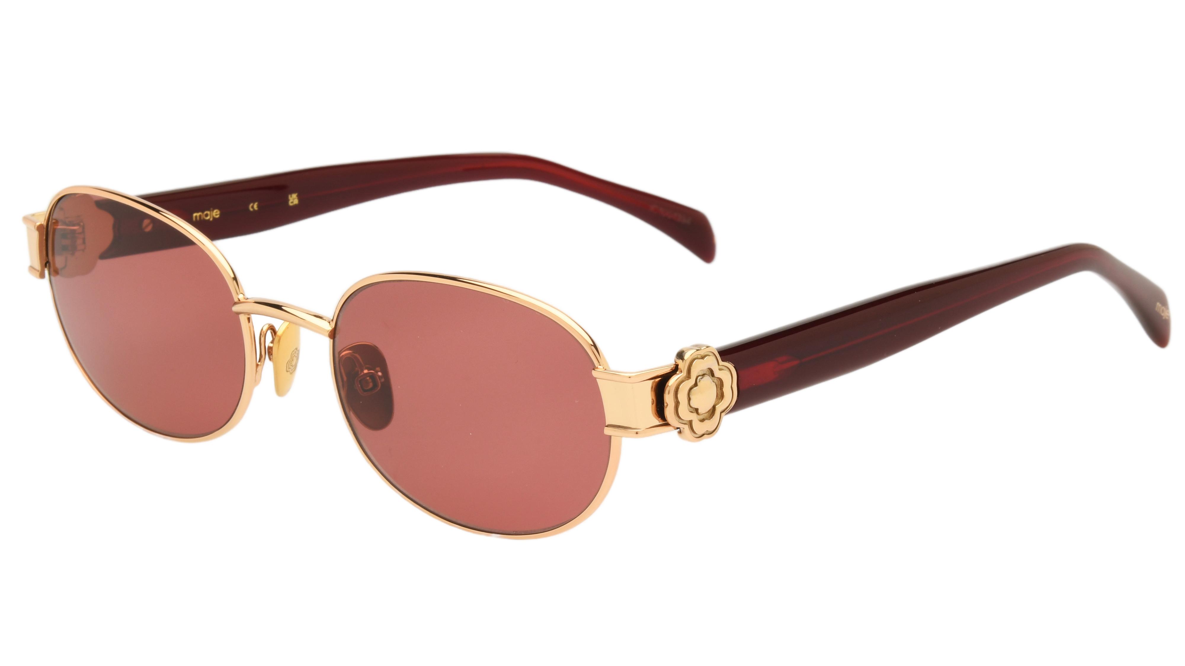 Lunettes de soleil Maje Femme Or Rectangle MJ7035 Trois-Quart
