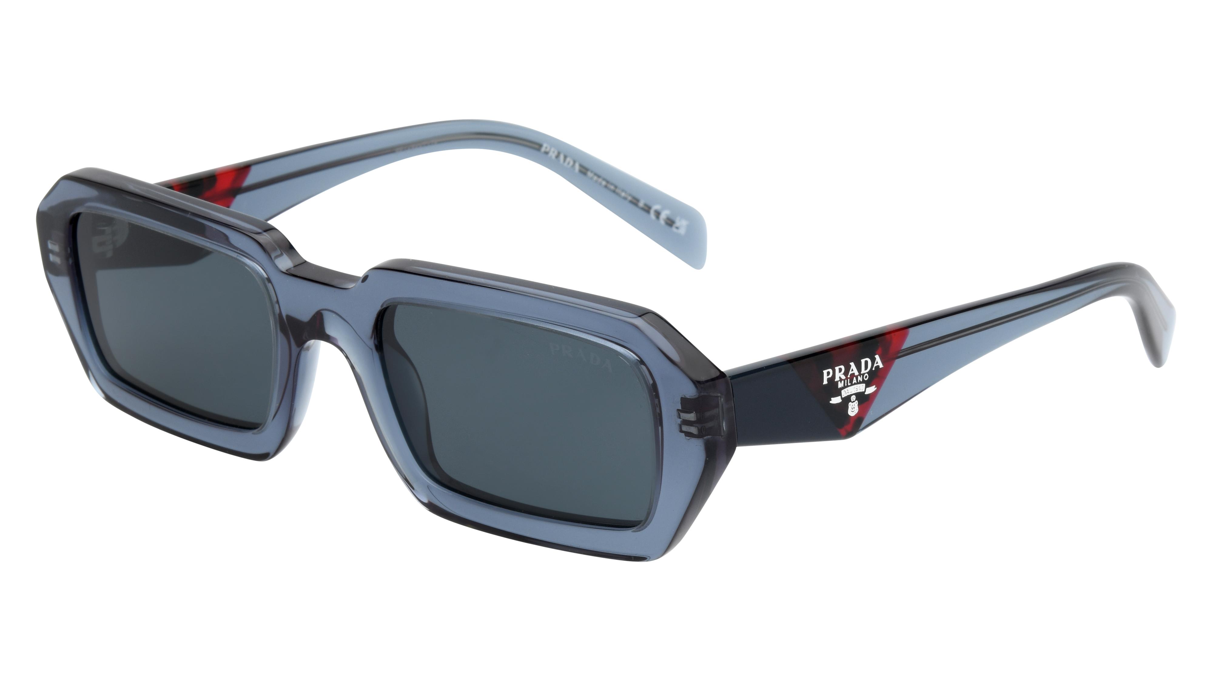 Lunettes de soleil Prada Femme Bleu Rectangle Pra12S Trois-Quart